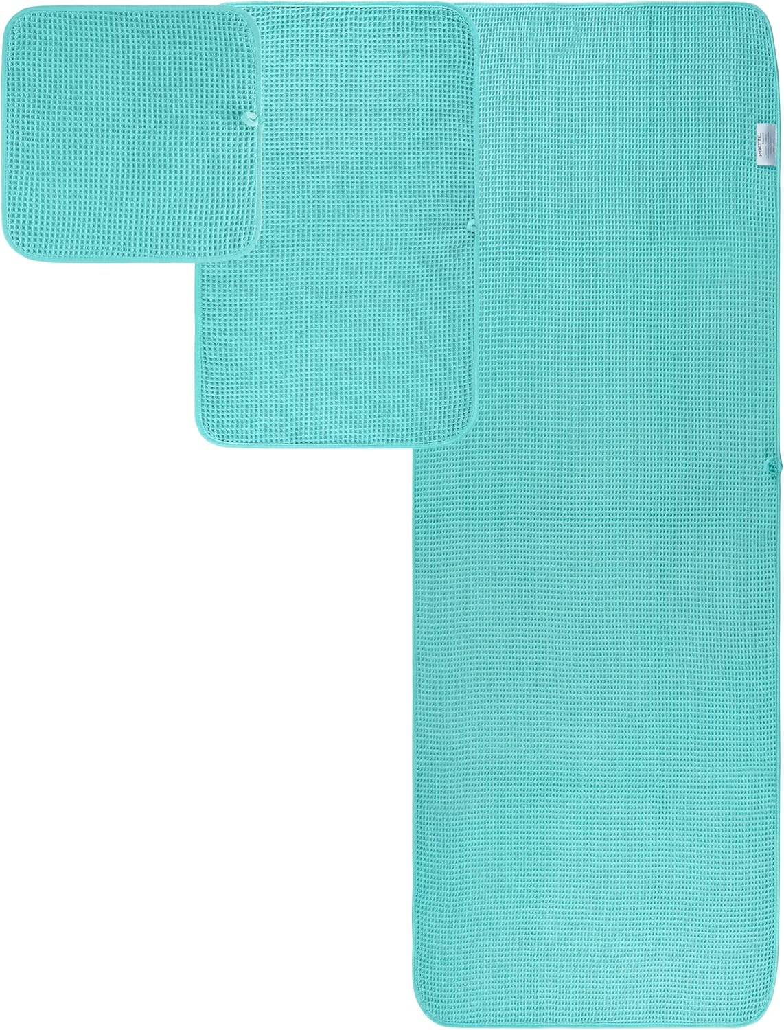 POLYTE Oversize, 60 x 30 pulgadas, juego de toallas de baño de microfibra de secado rápido, sin pelusas, 6 piezas (aga, tejido de gofre)