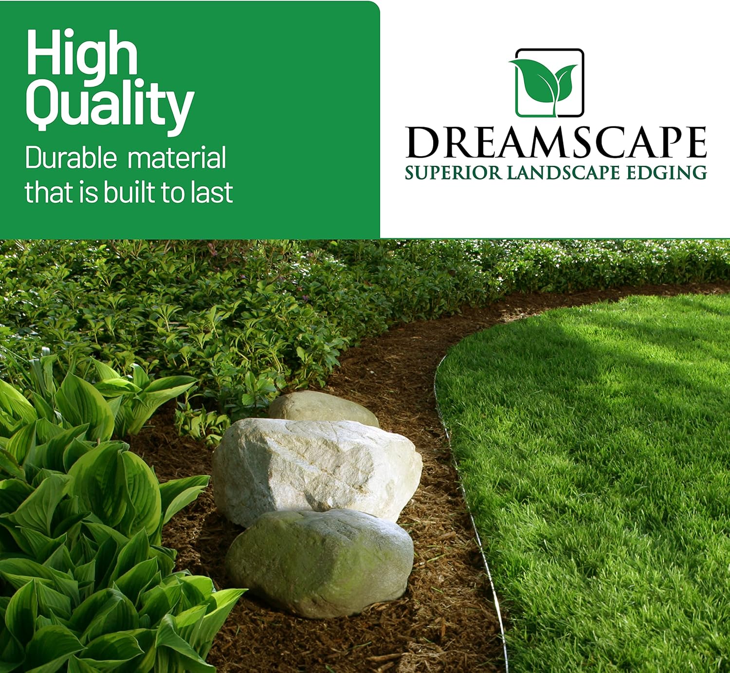 Dreamscape YardEdge – Bordes de aluminio para paisaje, 12 tiras, 6 pies cada una (72 pies en total), pintura Duraflex negra, borde de paisajismo de