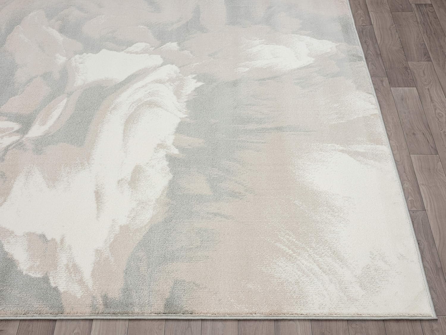Abani Alfombra azul y beige con diseño abstracto líquido, estilo contemporáneo, colección ARTO  Construcción superior de fabricación turca