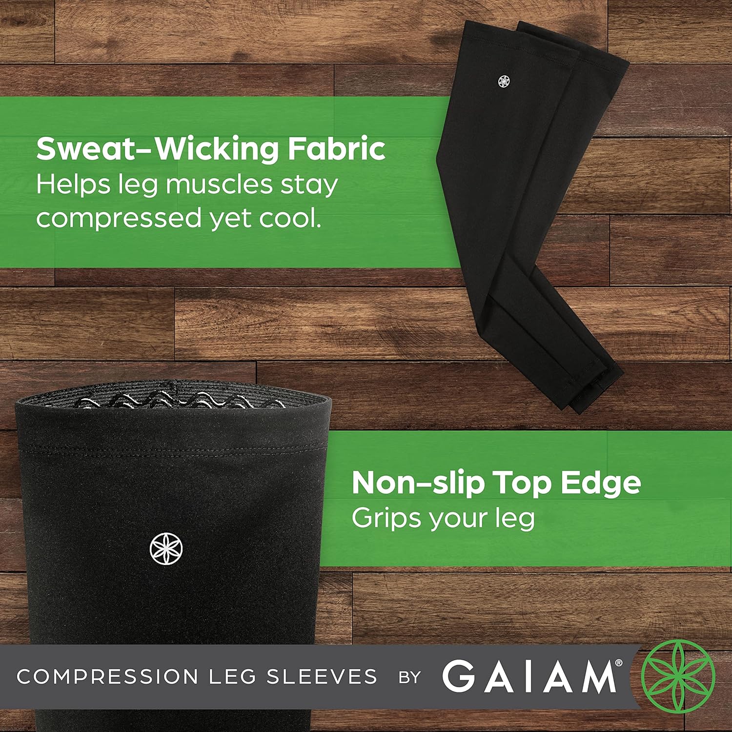 Gaiam – Mangas de compresión de yoga, par de mangas para pilates, entrenamiento, fitness general, soporte de ajuste cómodo para los músculos, se