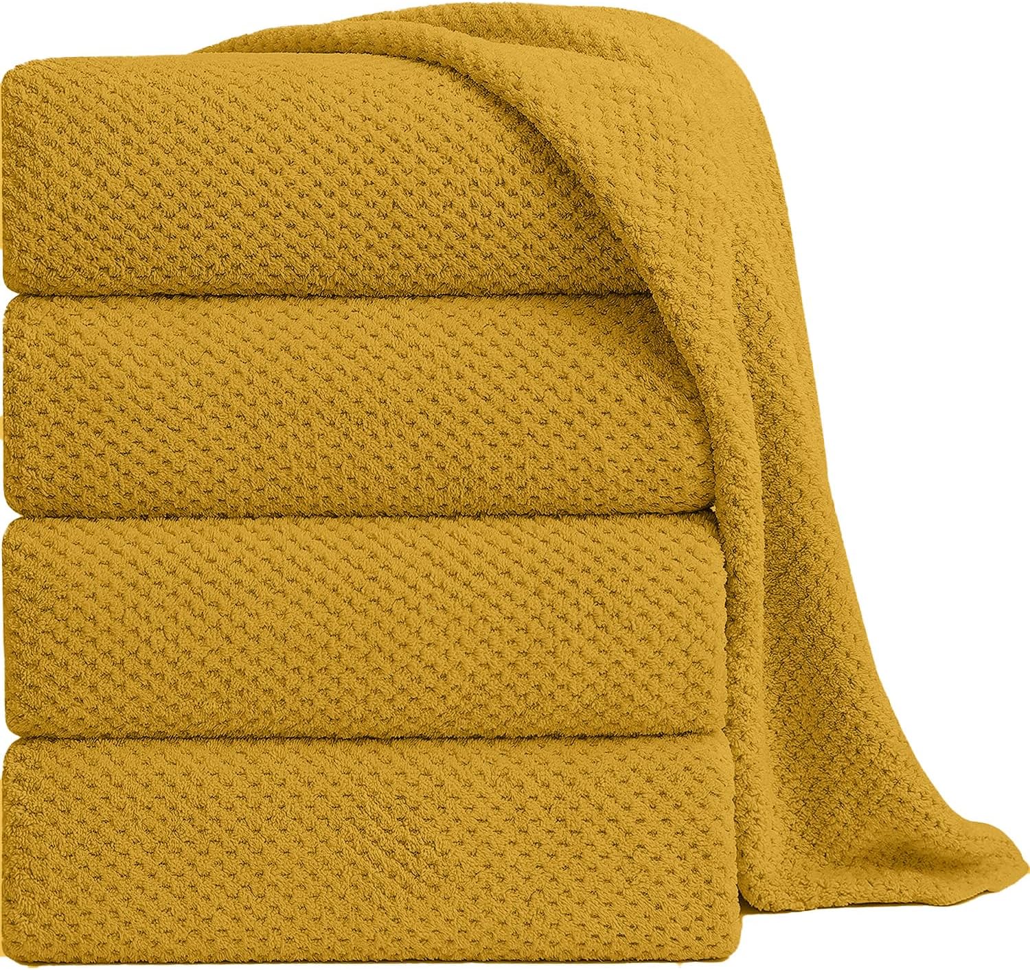 Juego de toallas de baño extra grandes de 35 x 70 pulgadas, juego de toallas de baño de gran tamaño, microfibra grande, secado rápido, súper suave,