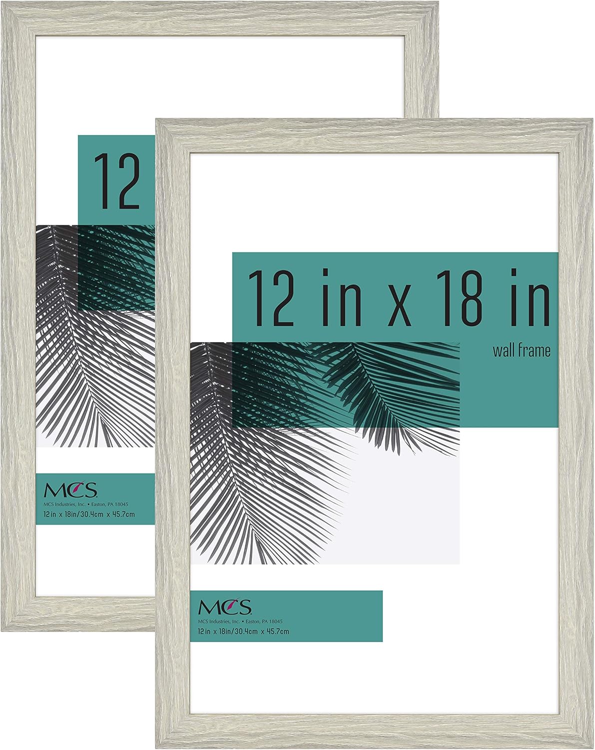 MCS Industries Studio Gallery – Marcos con textura de madera color gris de 12 x 18 pulgadas  30.48 x 45.72 cm., 2 unidades