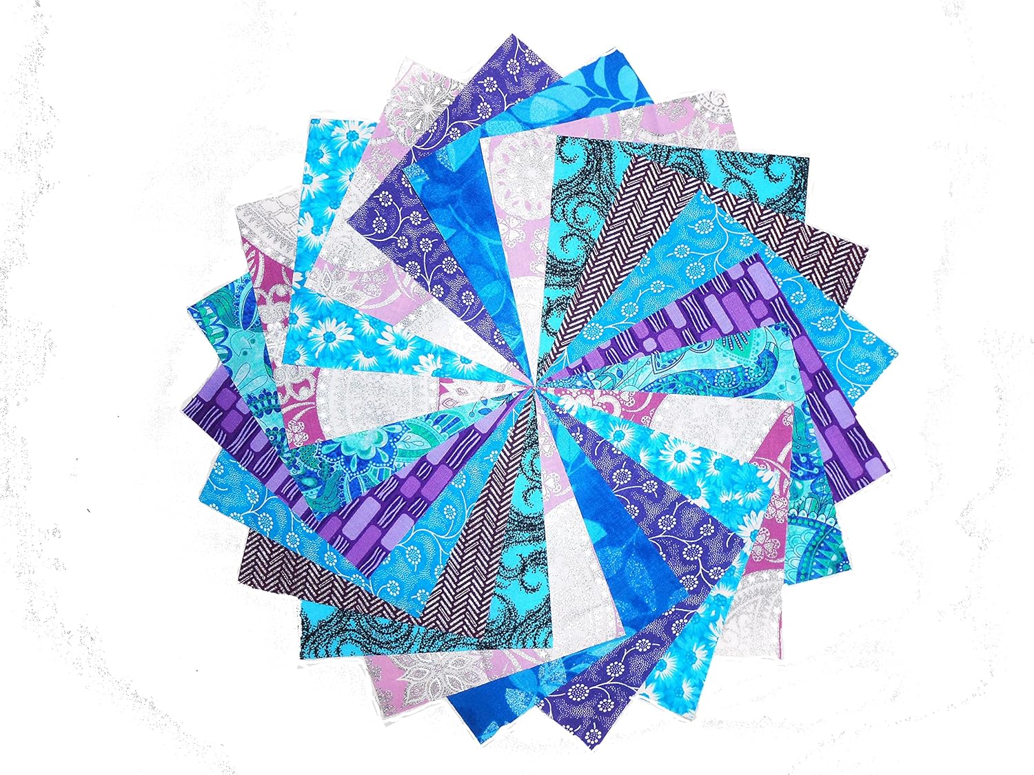 Paquete de 10 pasteles de 10 capas de 10 pulgadas crepúsculotonos de morado y azul, 10 patrones diferentescolores, 1 de cada uno