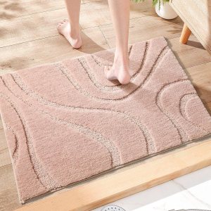 DEXDE Alfombras de baño, alfombra de baño de microfibra lanuda de felpa suave, antideslizante, para suelo de baño, lavable a máquina, alfombra DEXDE Alfombras de baño, alfombra de baño de microfibra lanuda de felpa suave, antideslizante, para suelo de baño, lavable a máquina, alfombra