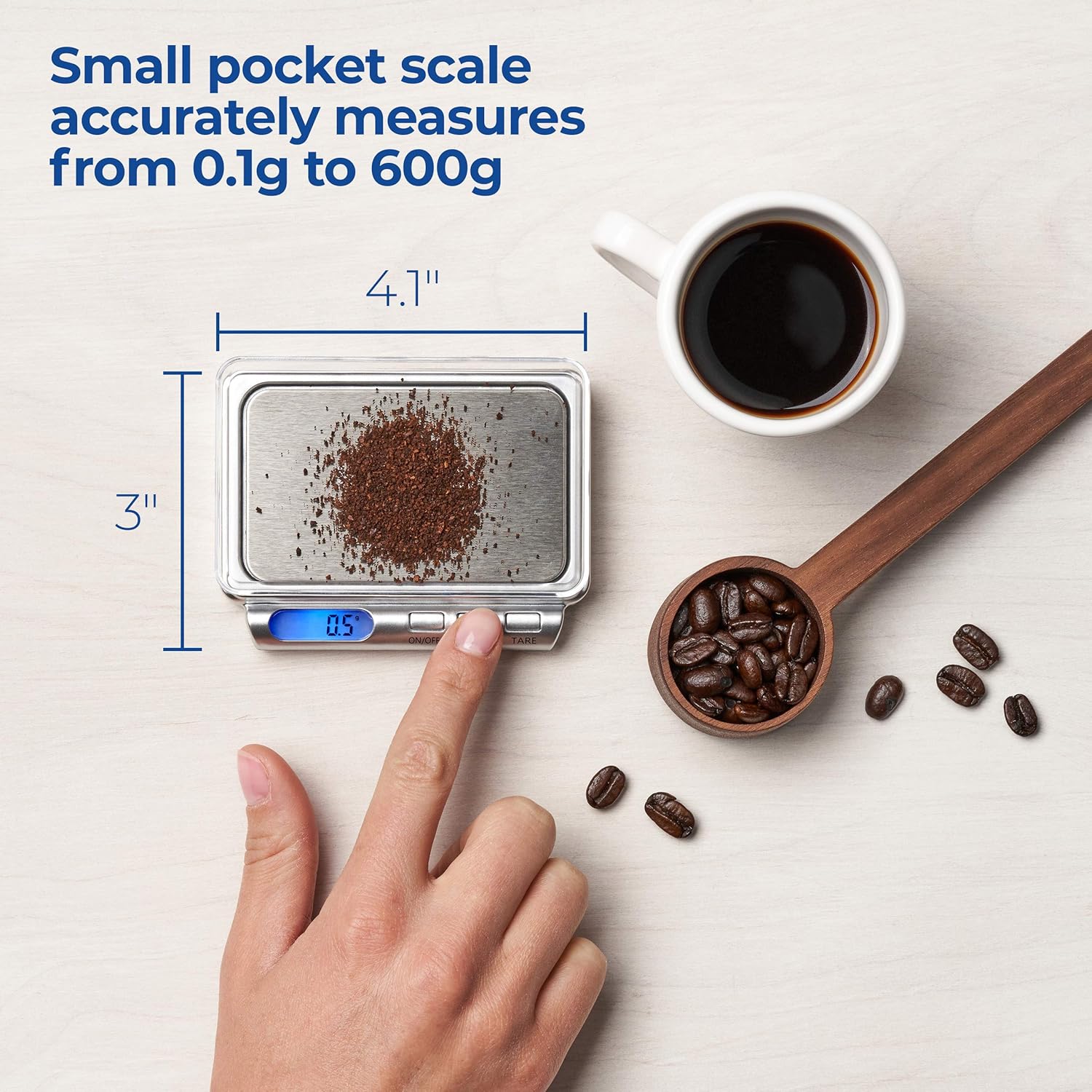 American Weigh Scales – Mini báscula digital de bolsillo – Multiuso, 600 x 0.00 oz – CARD2-600-SIL – Plata