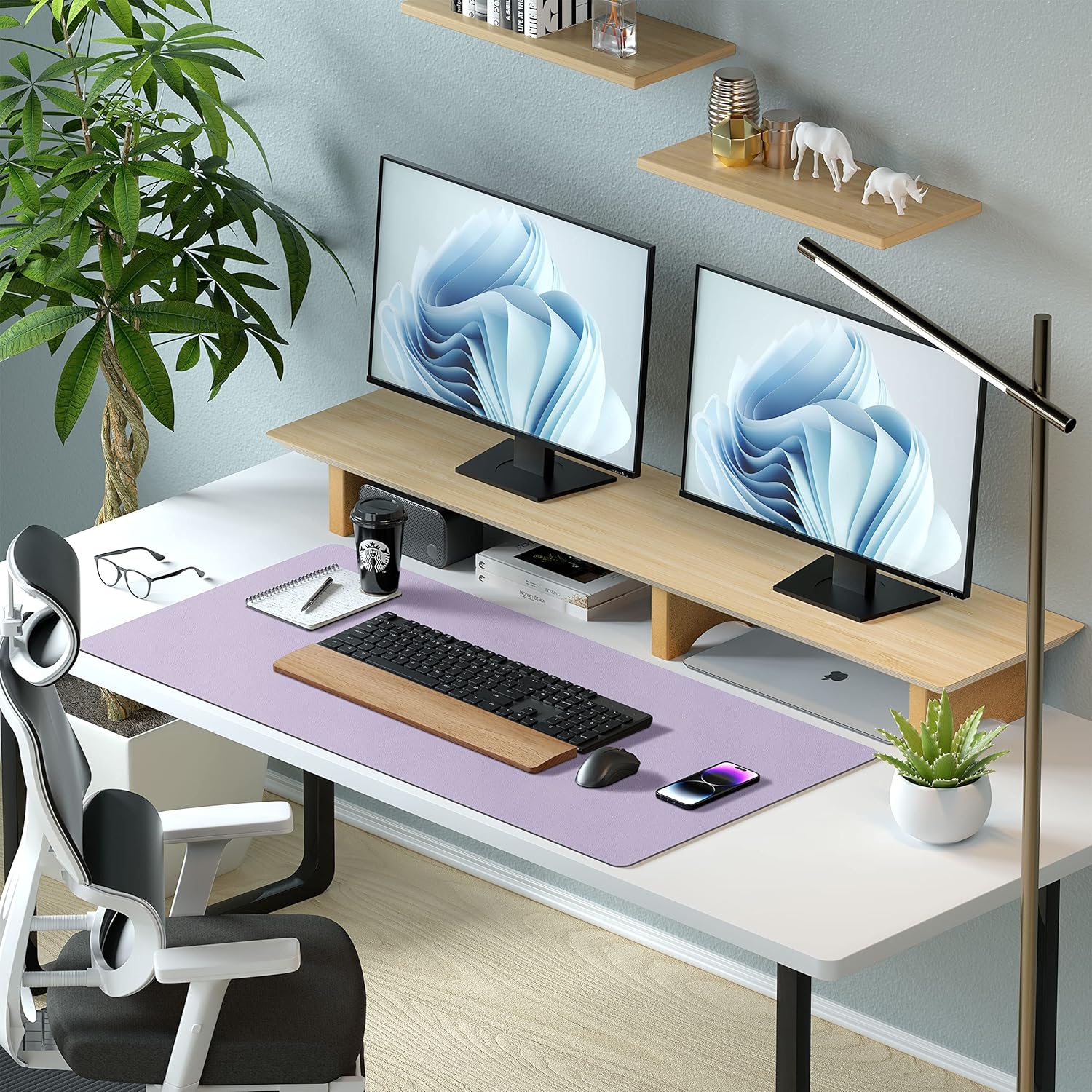 Protector de piel para escritorio, antideslizante, de piel sintética, tapete para mouse, cubierta para escritorio de oficina, tapete de escritorio