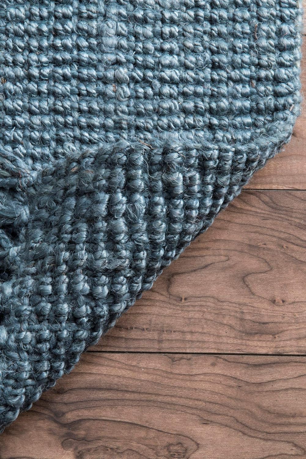 nuLOOM – Alfombra gruesa de yute Daniela Farmhouse, 8 x 10, color azul