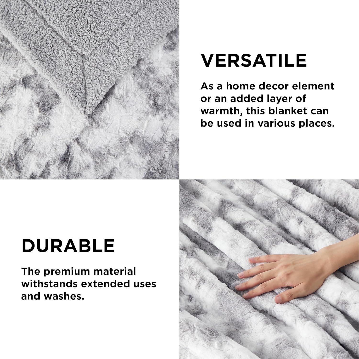 Bedsure Manta mullida para sofá, gris claro, sherpa suave y cálido, acogedora y peluda, manta reversible para sofá y cama, 50 x 60 pulgadas