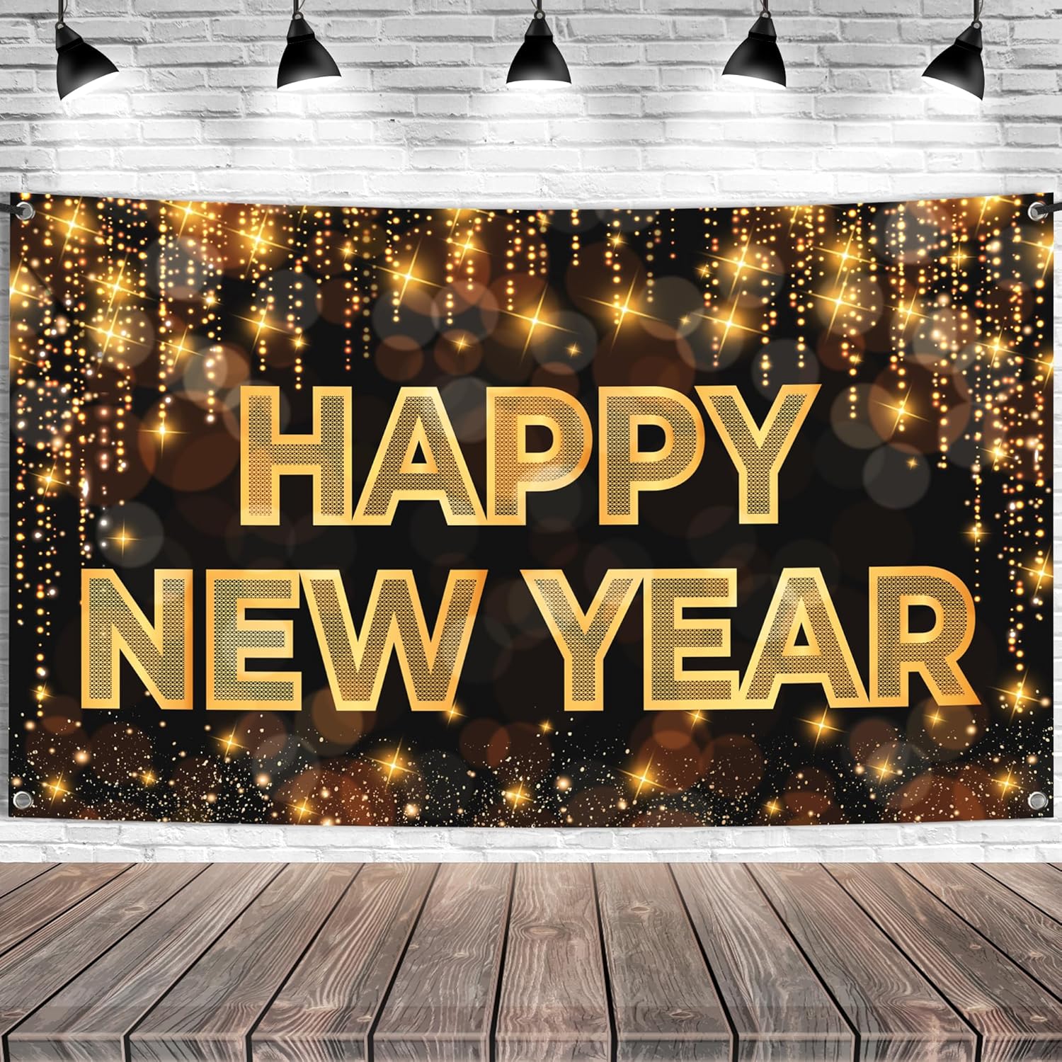 KatchOn, Cartel de feliz año nuevo extra grande  72 x 44 pulgadas  Cartel de Año Nuevo 2024 para decoraciones de feliz año nuevo 2024  Fondo de