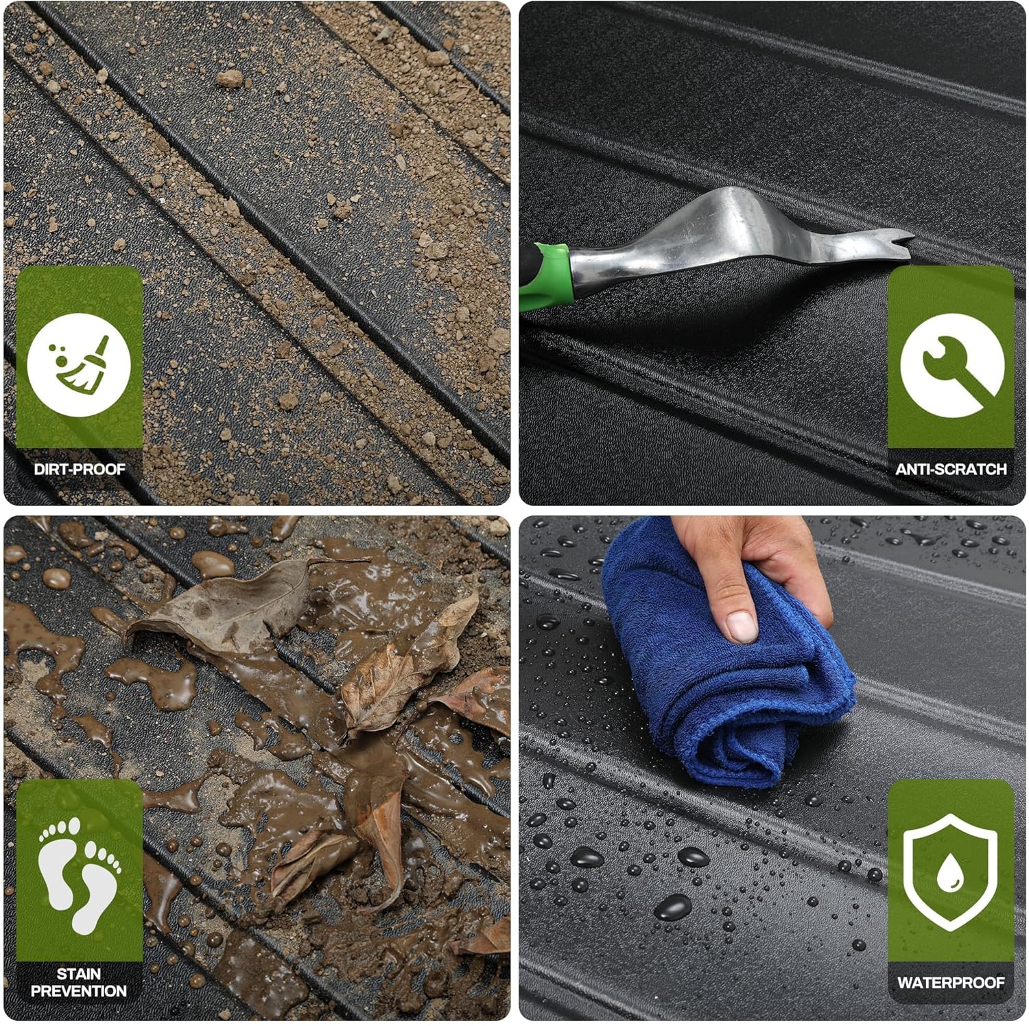 AUTOSAVER88 Tapete de cama compatible con Ford Ranger SuperCrew Cab 2019-2023, cama corta de 5 pies, forro de caja de camioneta para accesorios Ford