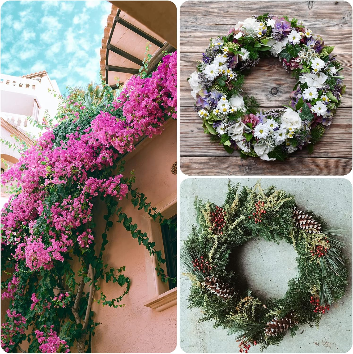 AIEX 120 alfileres florales de 1.7 pulgadas para espuma, alfileres verdes de flores en U para arreglos florales, alfileres de helecho floral con