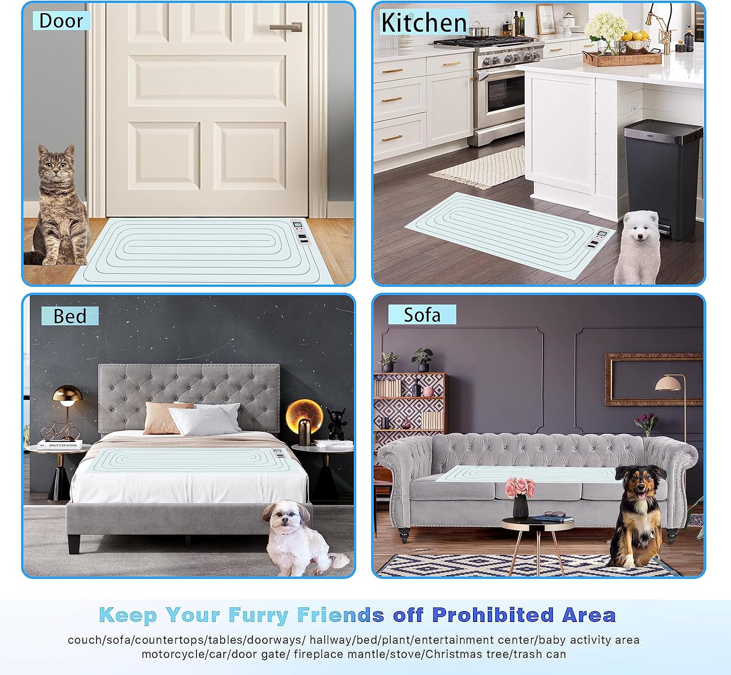 SEERWAY Scat – Alfombrilla de choque para mascotas en interiores, almohadillas de entrenamiento seguras para perros y gatos, tapete de entrenamiento