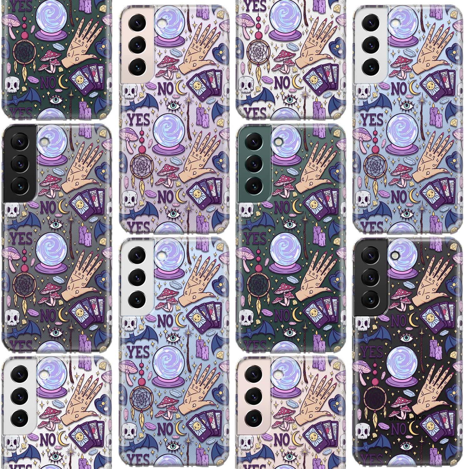 Funda para teléfono compatible con Samsung Galaxy S23 Ultra S22 S21 FE 5G S20 Note 20 10 Plus Dreamcatcher Tarot tarjetas parachoques lindo
