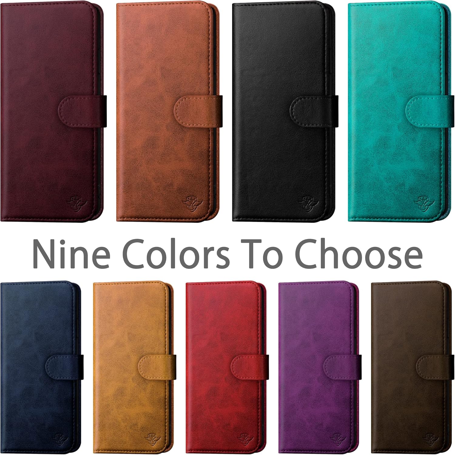 Funda tipo cartera de piel auténtica para iPhone 7 Plus8 Plus bloqueo RFID 4 tarjeteros de créditoCuero auténtico Funda protectora para teléfono con