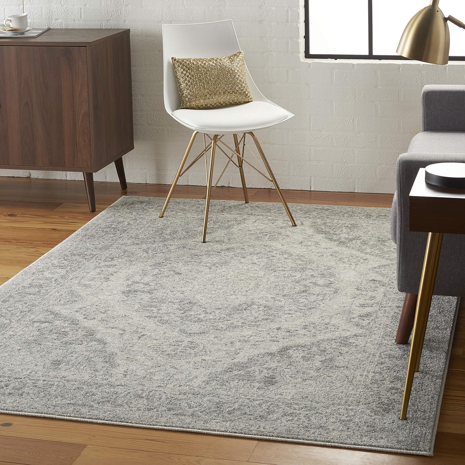 Nourison Tranquil – Alfombra persa de 6 x 9 pies, fácil de limpiar, no se desprende, para dormitorio, sala de estar, comedor, cocina (6 x 9)