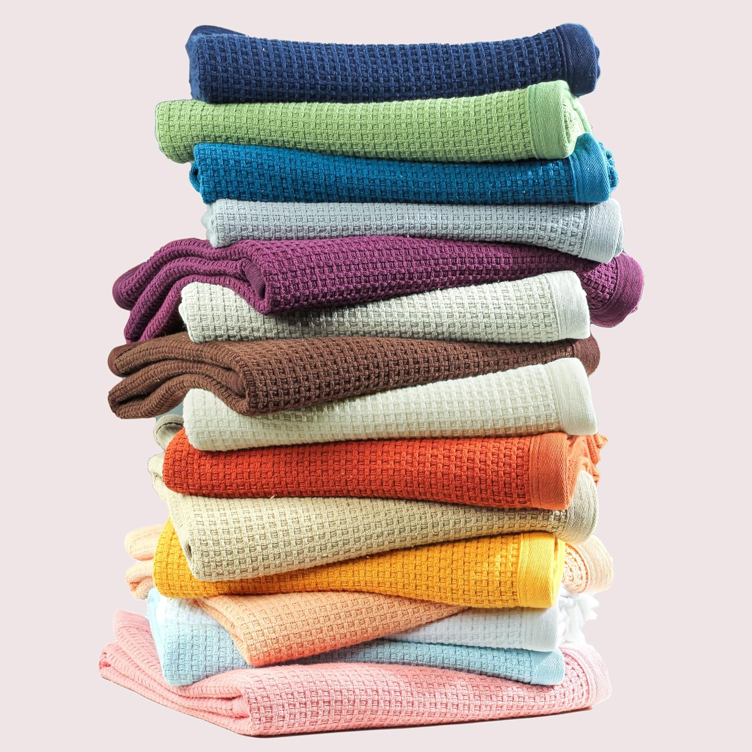 Mantas 100% algodón con costuras, para sofá, mantas de punto gofre para todas las estaciones, acogedoras, suaves y transpirables, ligeras mantas de