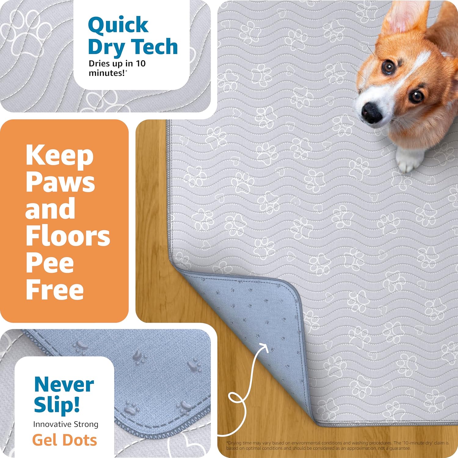 IMPROVIA Almohadilla lavable para mascotas, 65 x 48 pulgadas (paquete de 1)  Almohadilla reutilizable y ecológica para perros y gatos  Protección