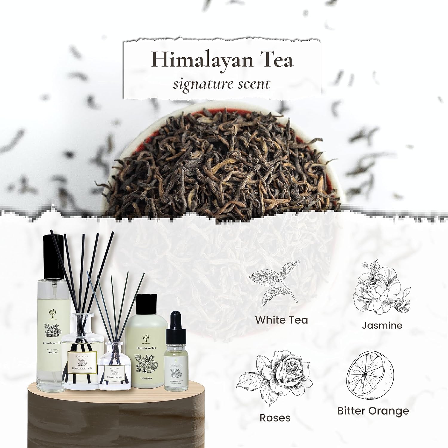 PRISTINE Té del HimalayaInspired by Westin Hotel Linen & Room Spray Ambientador, hecho con aceites esenciales, spray de fragancia para habitación