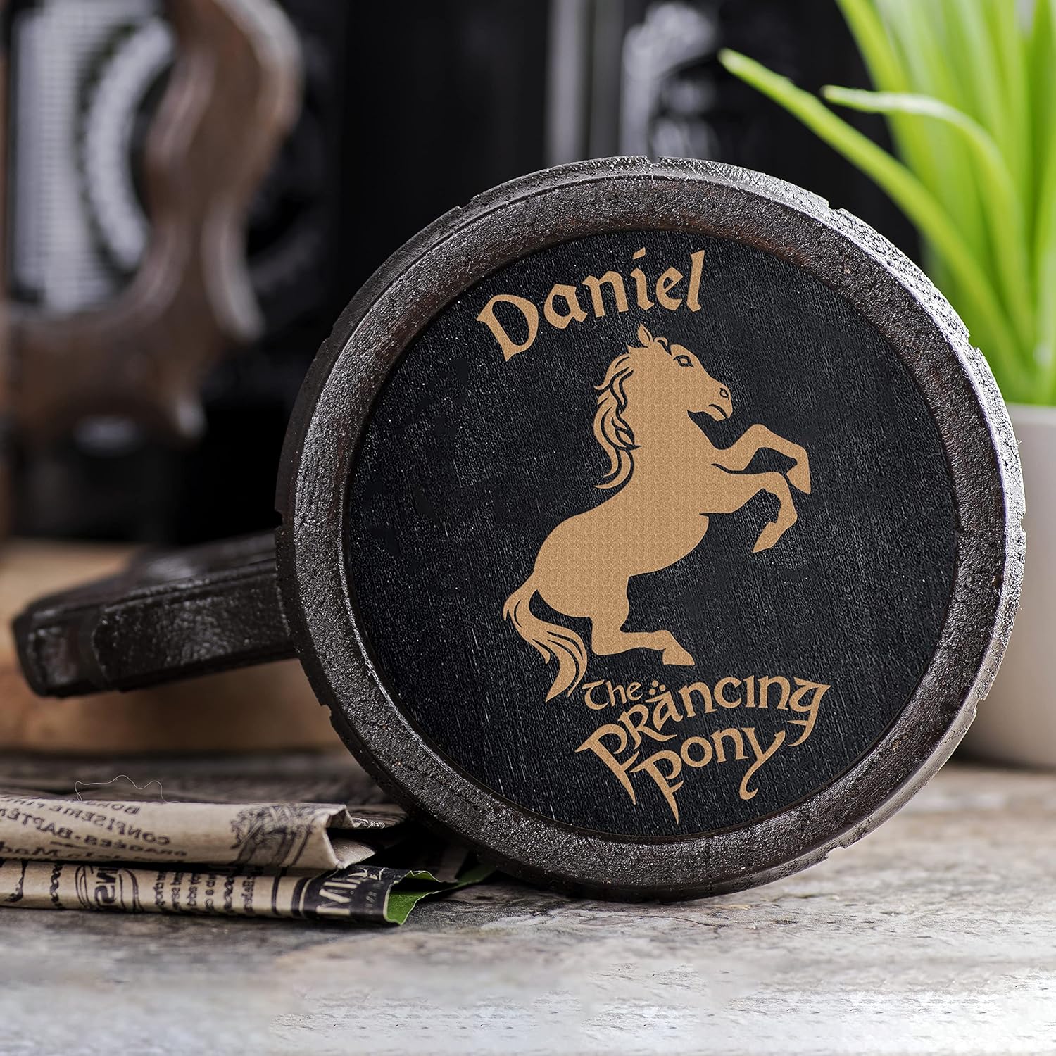 Prancing Pony Mug Lord Rings Wooden Beer Stein. Fathers Day Gifts. Anniversary Gift for Husband. Birthday Gifts For Him. Wooden Beer Mug Beer