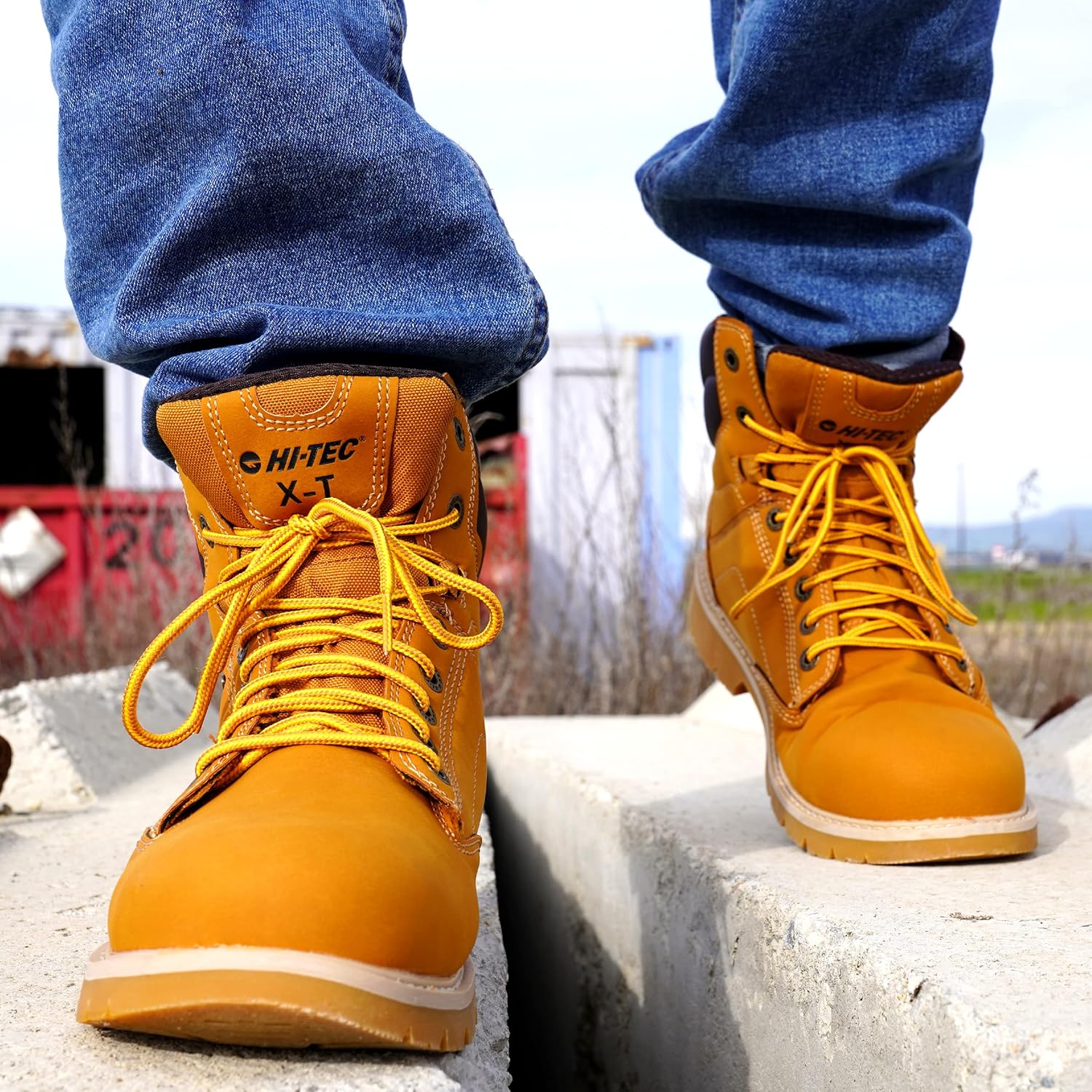 HI-TEC Axel – Botas de trabajo impermeables con punta de acero para hombres, botas industriales y de construcción antideslizantes con puntera de