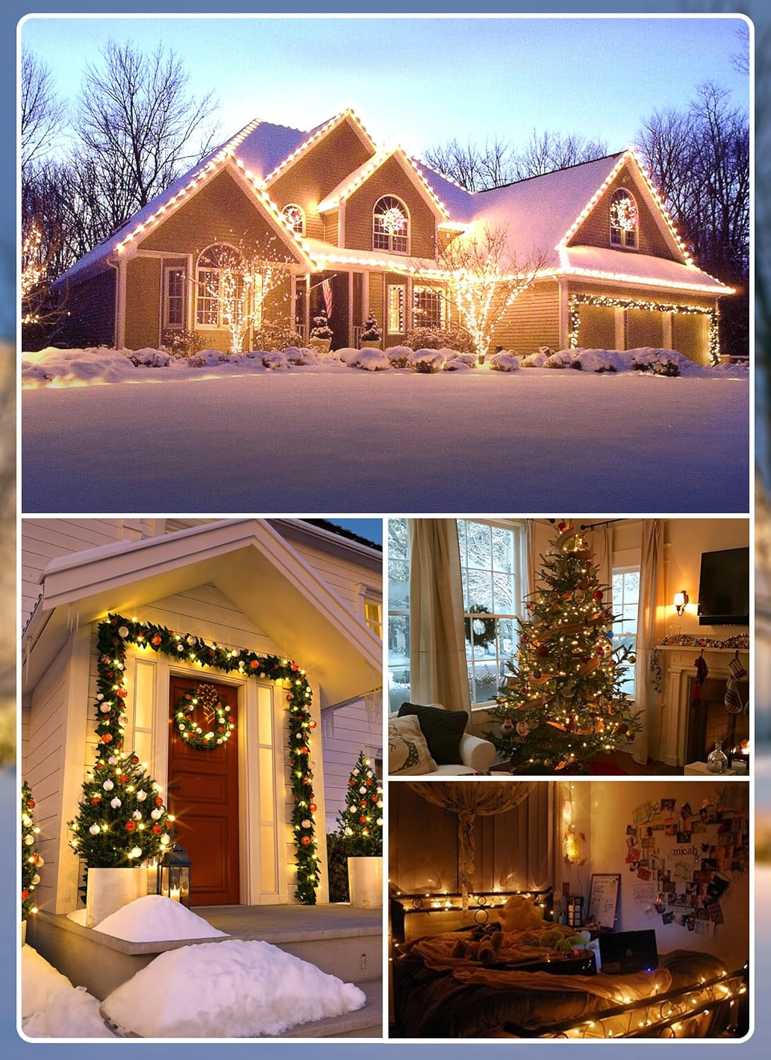 Luces LED vintage C9 de Navidad, cadena de luces C9 de 25 pies con 25 bombillas LED C9 de plástico, luces impermeables conectables al aire libre