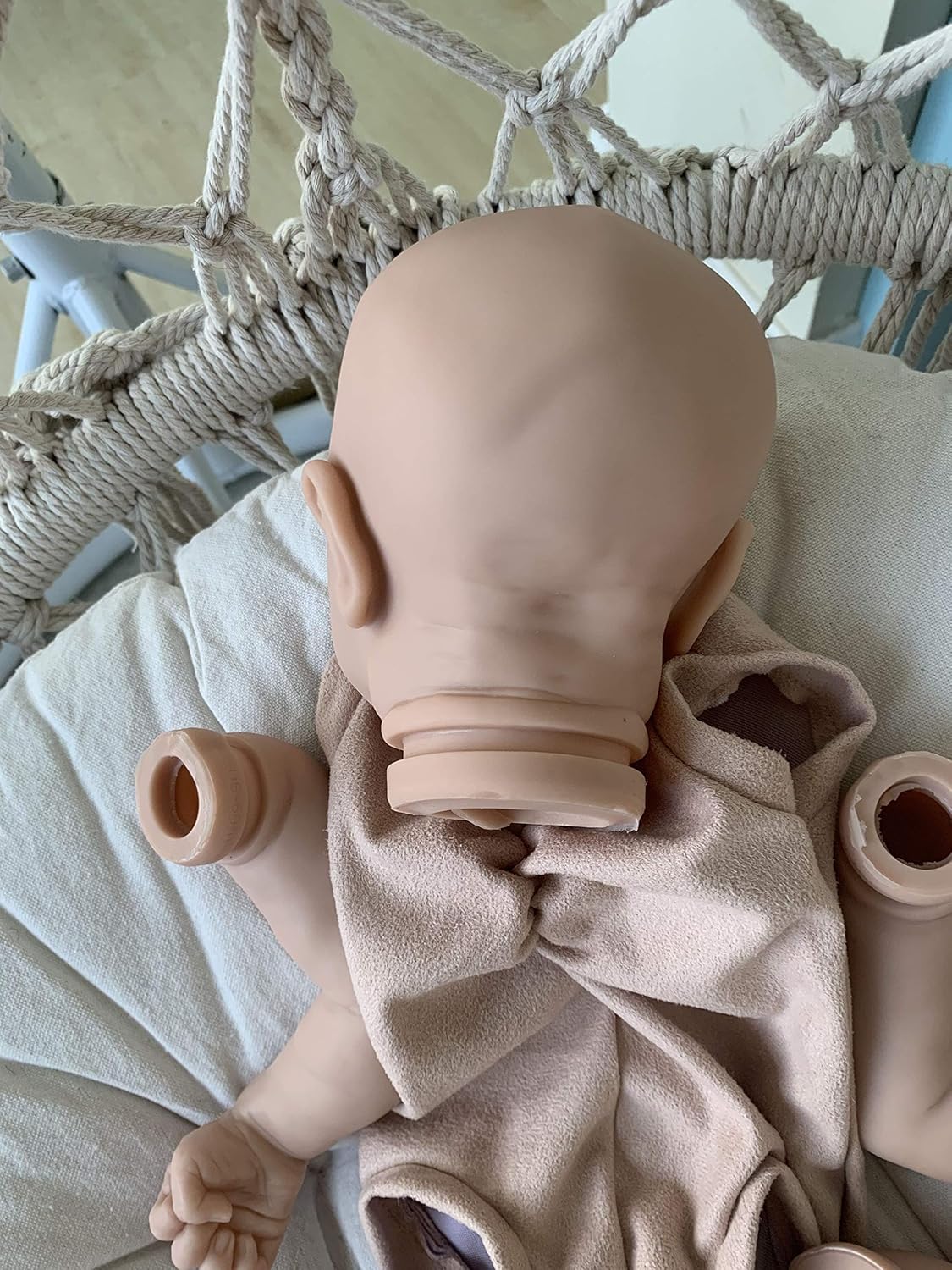 Angelbaby Kits de muñecas Reborn sin pintar con cuerpo de tela de 17 pulgadas, juegos de moldes de silicona suave en blanco para hacer piezas de