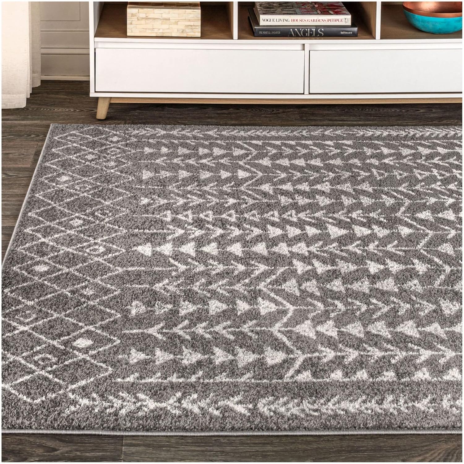 JONATHAN Y MOH210B-3 Ziri – Alfombra marroquí geométrica para interiores, estilo granja, bohemio, minimalista, fácil de limpiar, para dormitorio,