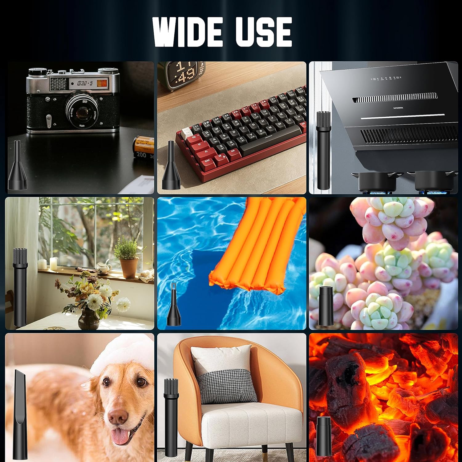 Plumero de aire comprimido 4.0, soplador de aire inalámbrico, plumero de aire eléctrico para limpieza de teclado y PC, kit de limpieza de aire,