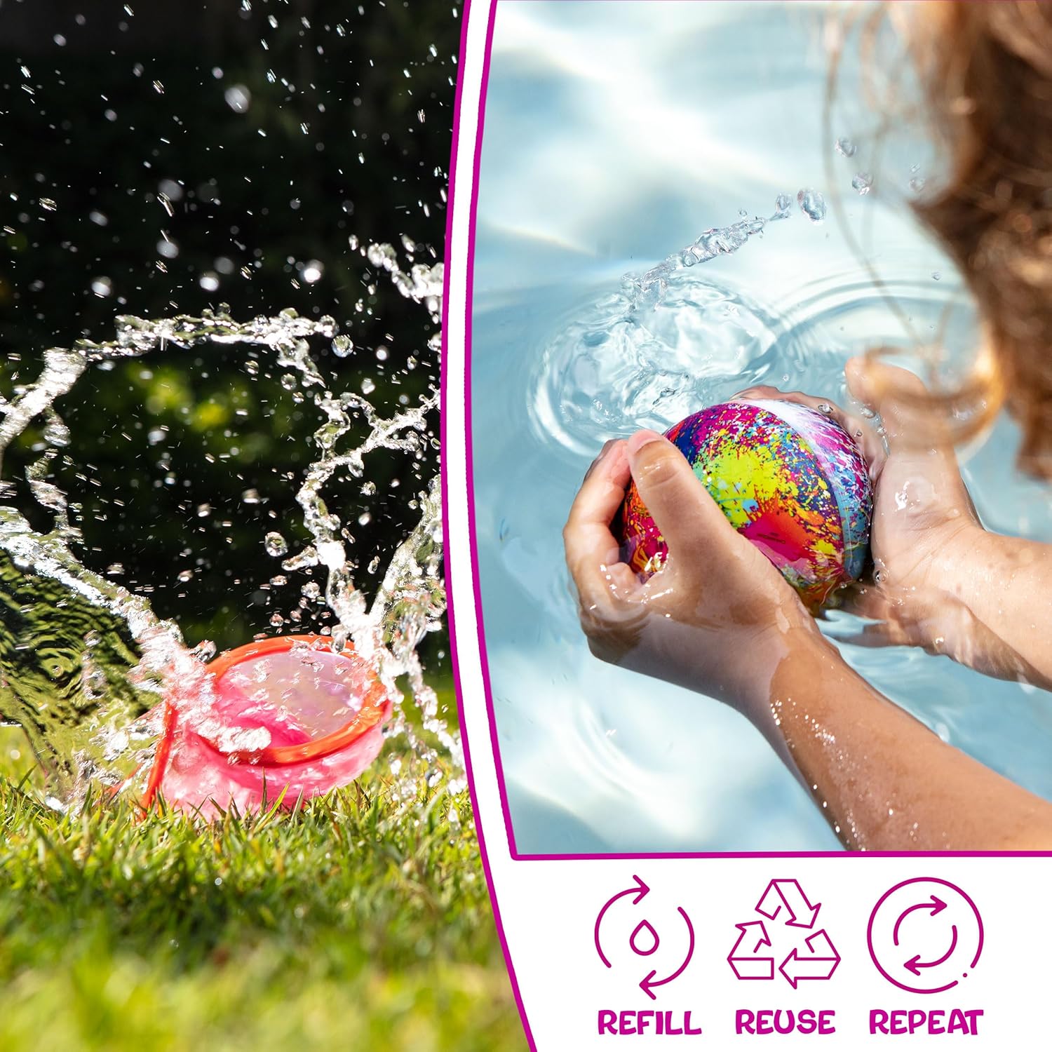 XPLORE WNDR Globos de agua reutilizables magnéticos para niños, globos de agua de silicona sin látex, bombas de agua sin ensuciar, globos de agua
