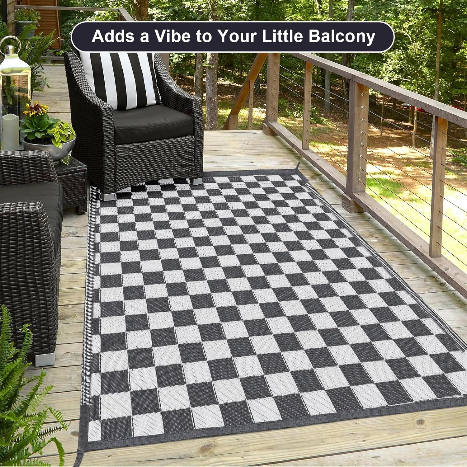 Bepatio Alfombras de exterior para patios, alfombra de paja de plástico impermeable, para interiores, 9 x 12, alfombra de patio, alfombra de