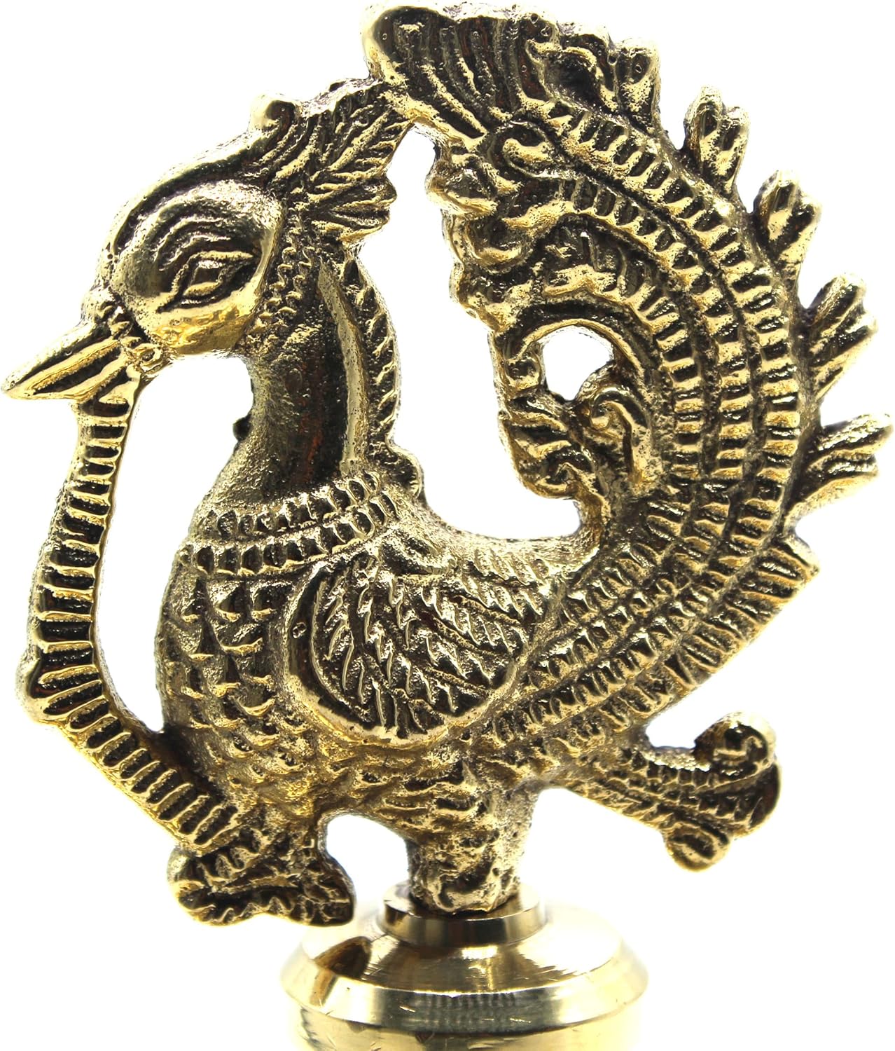 -Hecho a mano de latón macizo pavo real mesa 3 candelabros candelabros decoración  Decoración india Golden Diya PujaPooja lámpara de aceite de