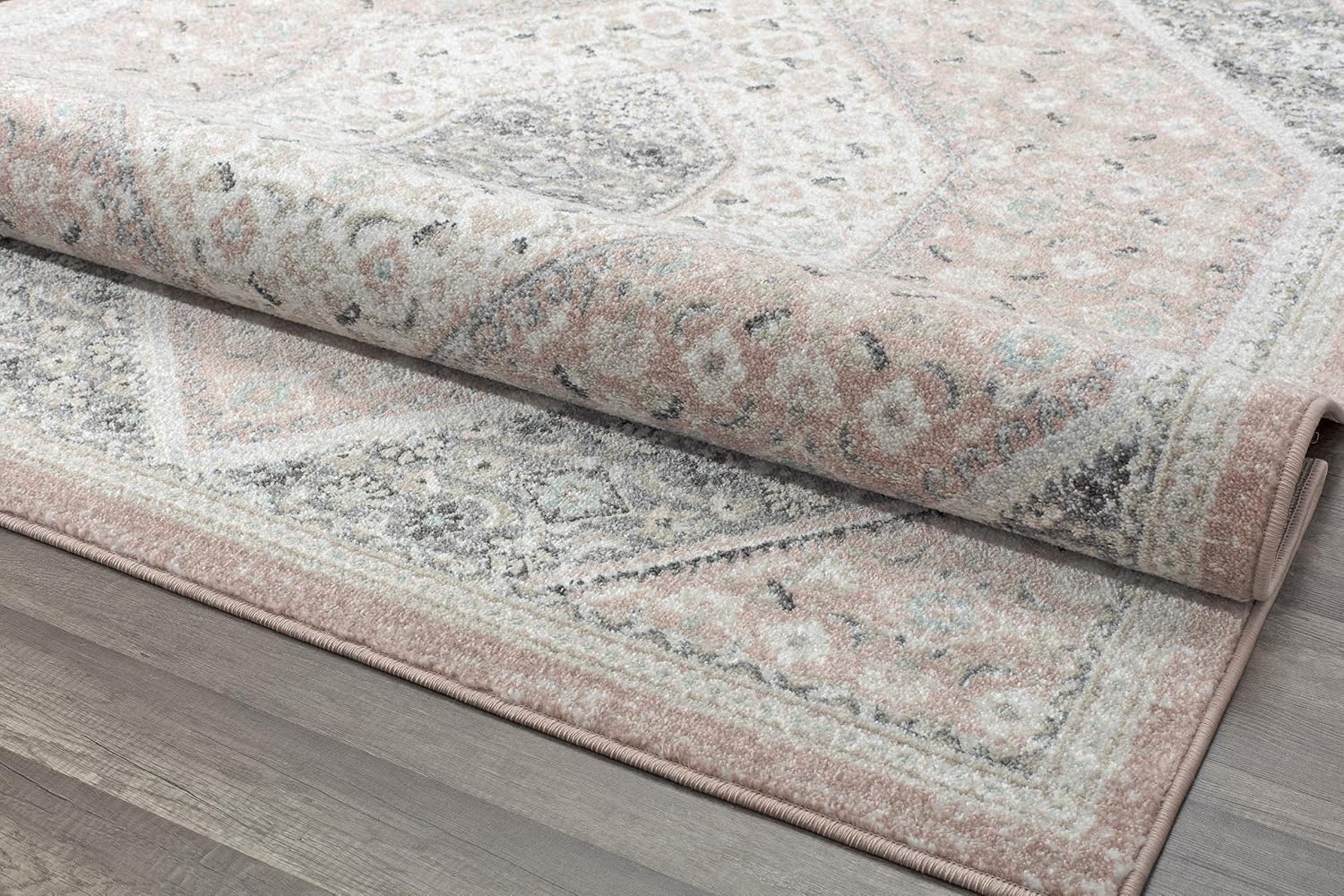 Rugs America Harper HY30B – Alfombra de área de transición vintage rosa de cuarzo de 5 x 7 pies