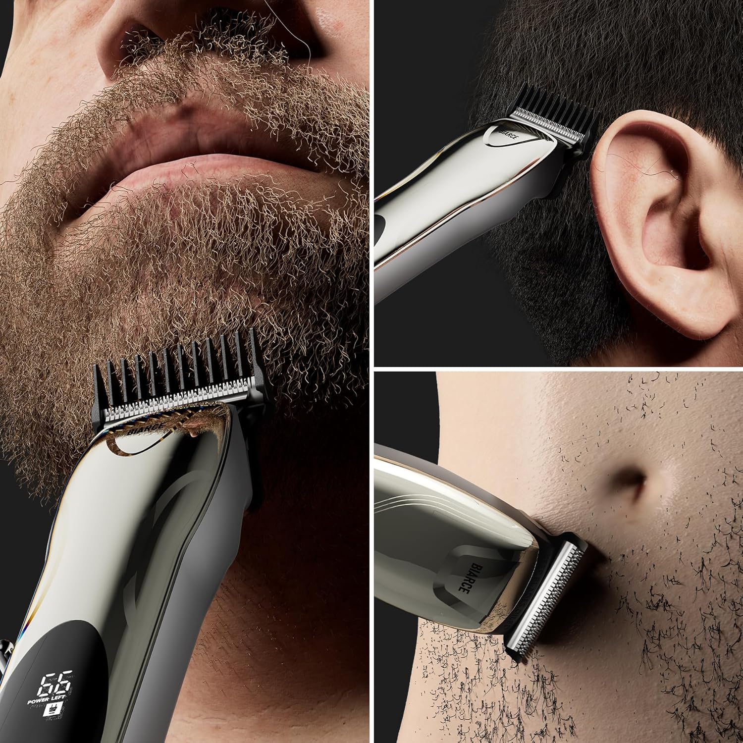 Recortadora de barba para hombres, recortadora de pelo corporal reemplazable con 5 peines de límite para hombre, peluquería personal para cortar el