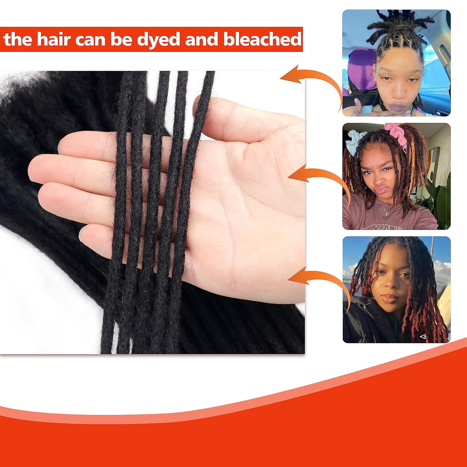 Loc – Extensiones de cabello humano de 4-24 pulgadas, extensiones de rastas de cabello humano totalmente hechas a mano, extensiones de cabello