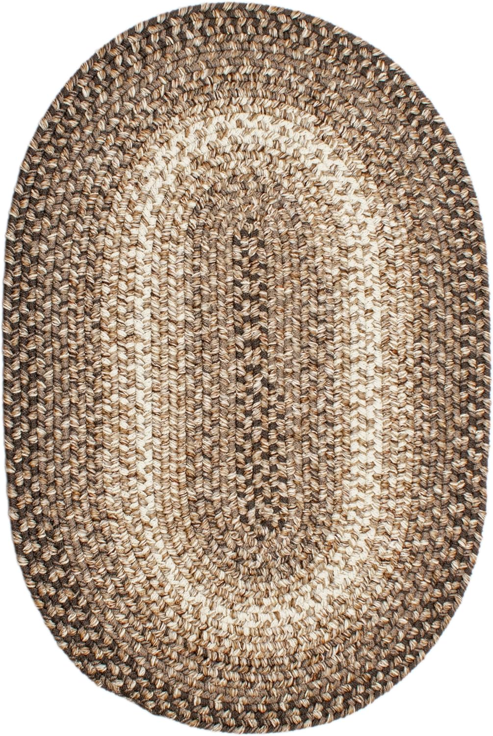 Super Area Rugs Braided Rugs – Alfombra rústica de 3 x 5 pies, alfombra trenzada Ridgewood para sala de estar, reversible, para interiores y