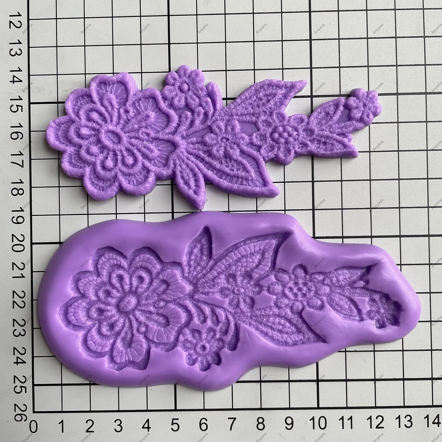Anyana 2 unids Vintage flor vid azúcar encaje silicona fondant impresión molde pastel decoración herramientas Sugarcraft glaseado chocolate medallón
