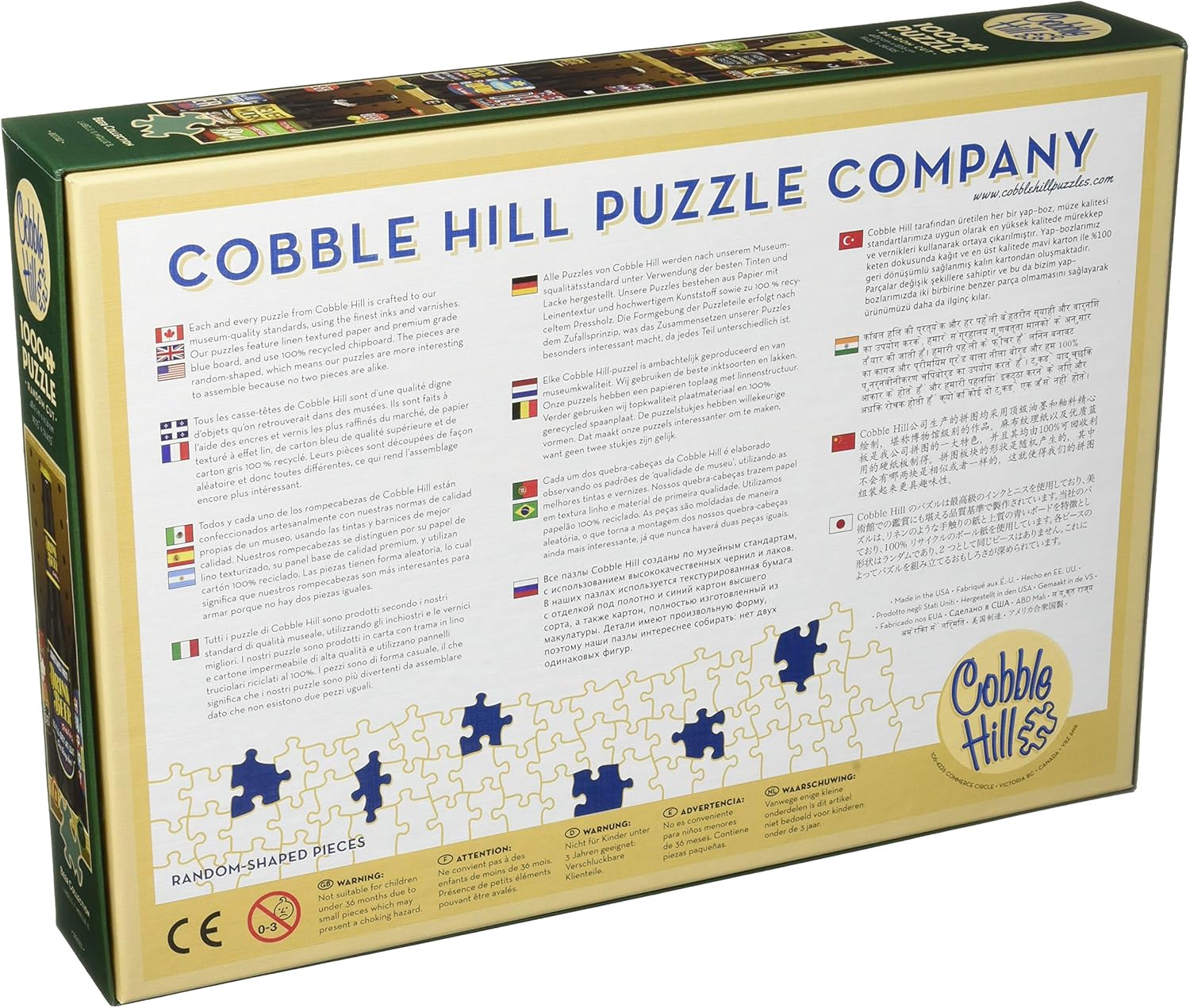 Cobble Hill – Rompecabezas de 1000 piezas, colección de cerveza, póster de muestra incluido