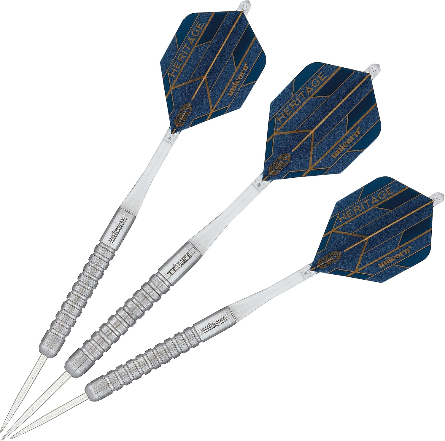 Unicorn Steel Tip Darts Set  Heritage Range Popular & Iconic Darts from 1976 to 1988  Natural 80% & 90% Tungsten Barrels  21g, 22g, 23g, 24g or 25g