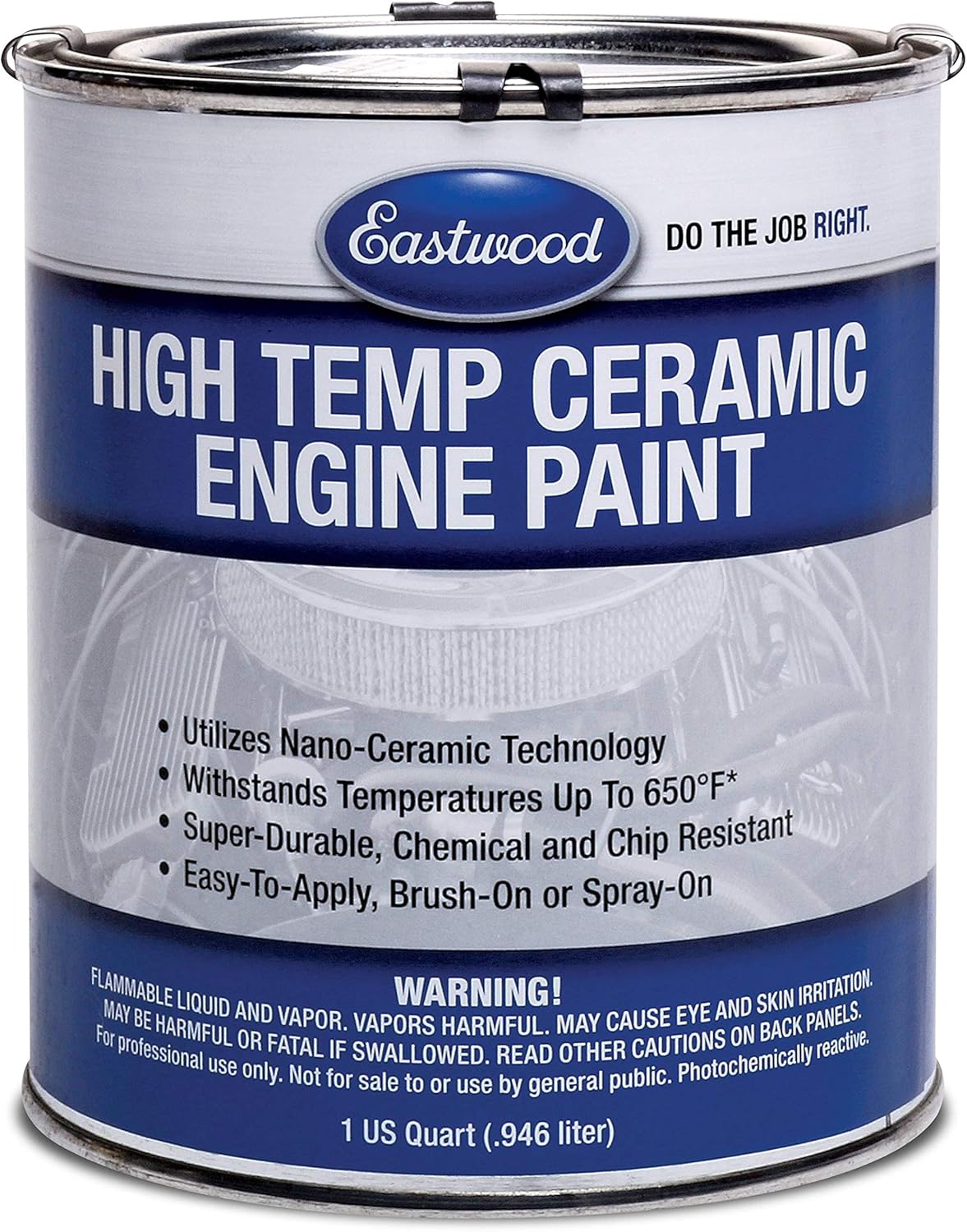 Eastwood Ceramic Nanotechnology AMC Blue Metallic Engine Pintura de alta temperatura 1 cuarto de galón 32 oz