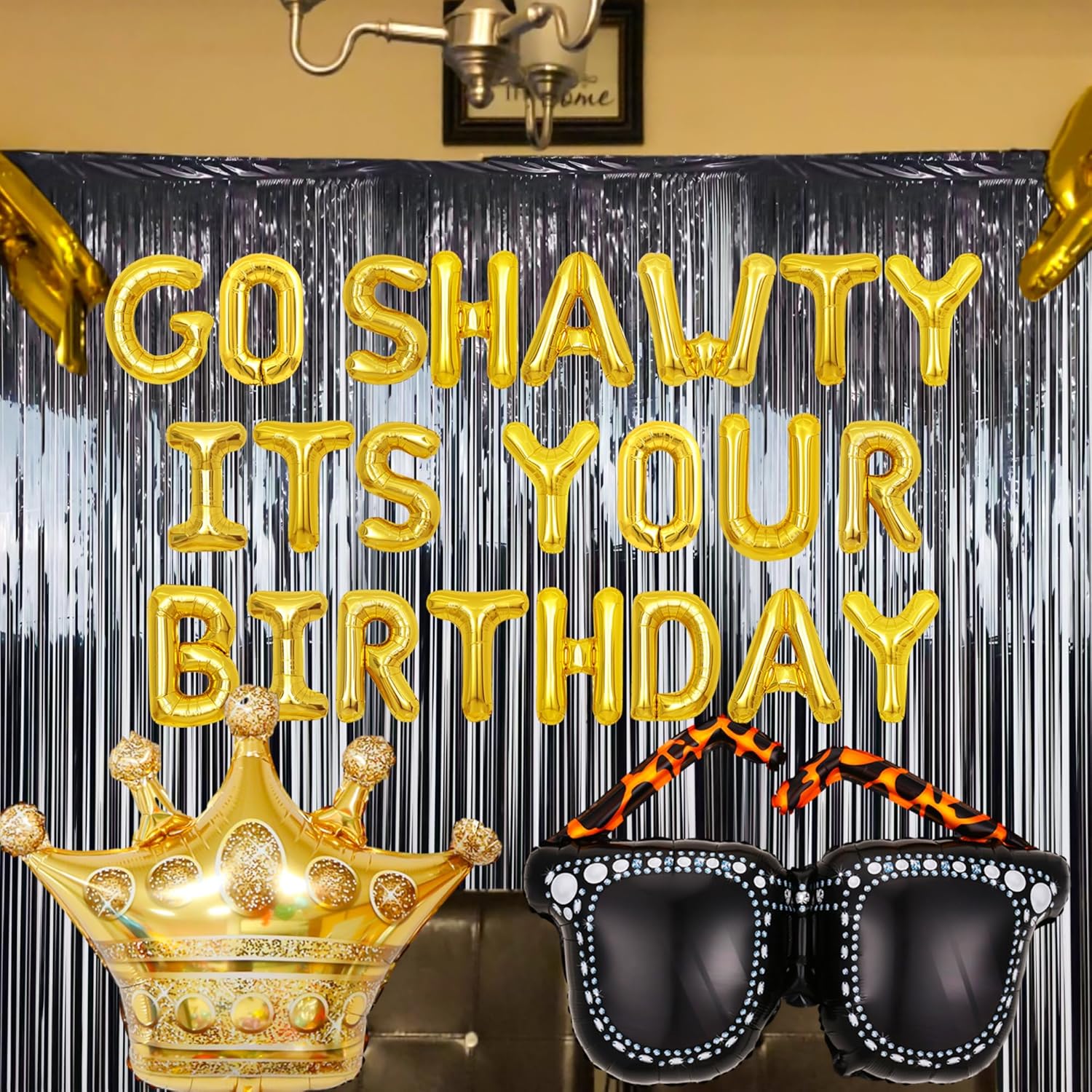 Decoración de cumpleaños Gold Go Shawty It’s Your Birthday Early 2000s Hip Hop decoraciones de cumpleaños suministros de decoración de cumpleaños de