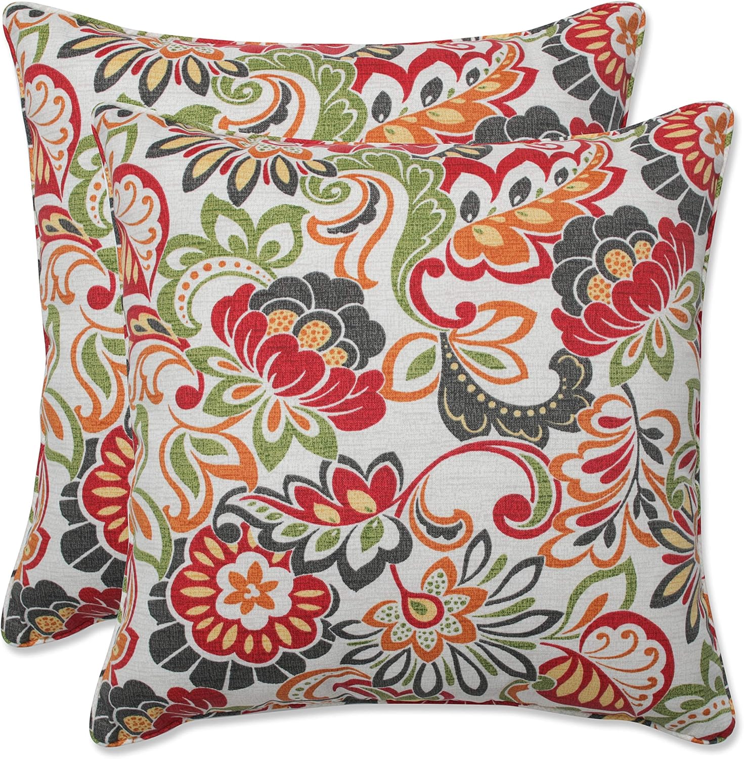 Pillow Perfect – Cojín para asiento, estampado Zoe Citrus, esquinas cuadradas, ideal para exterioresinteriores