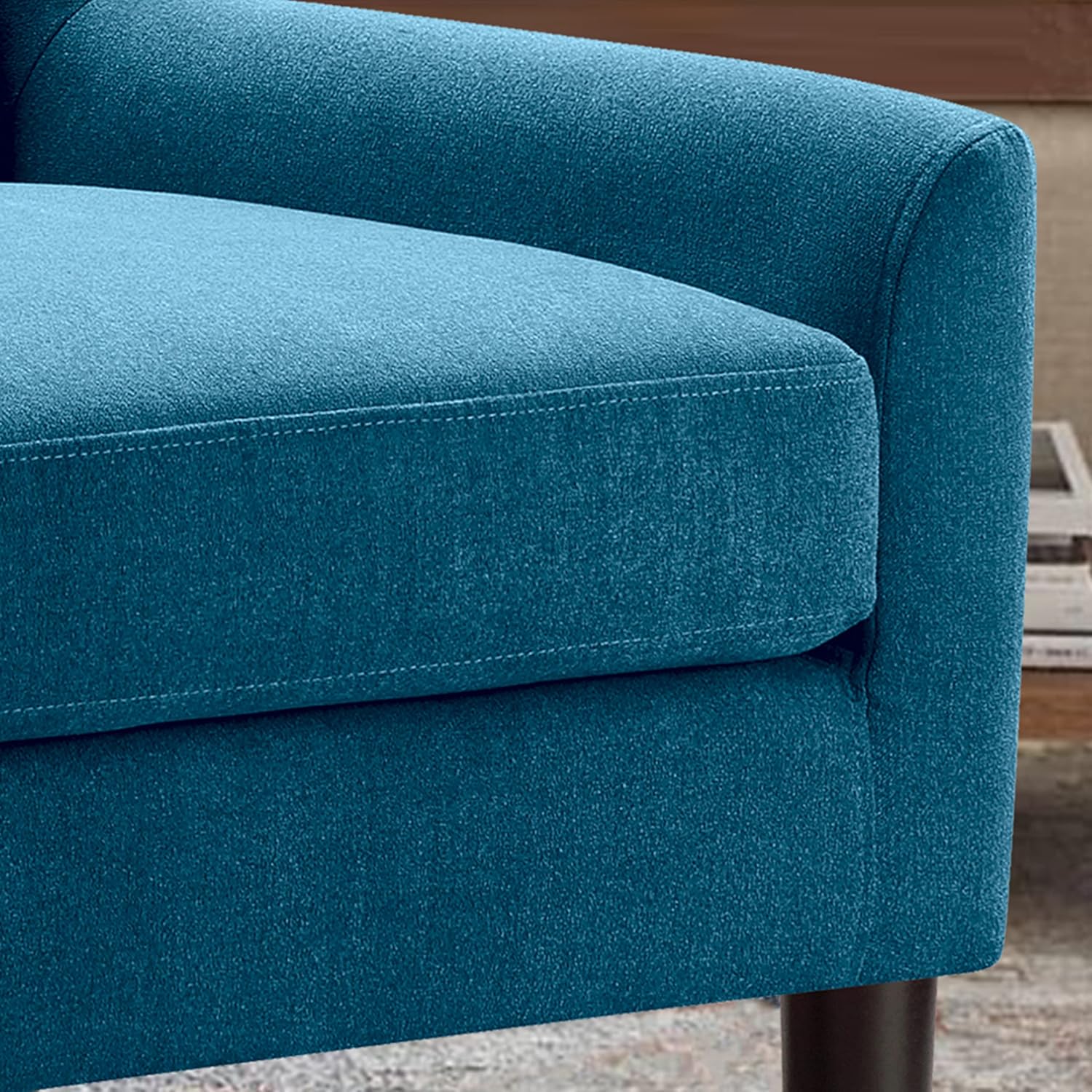 Rosevera Laurent Modern Furniture – Silla cómoda para sala de lectura, para el dormitorio, estándar, color verde azulado