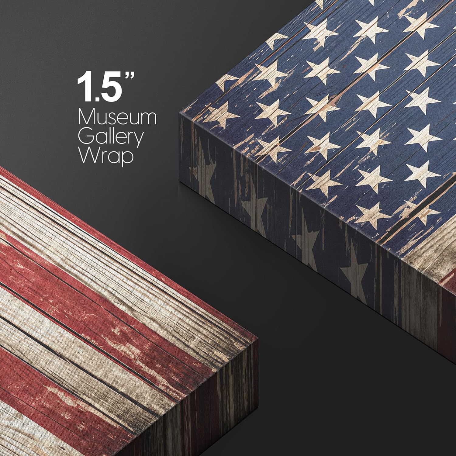 wall26 Lienzo impreso para pared, panel de madera, bandera de Estados Unidos, historia educativa y escolar, arte moderno, nacional, clásico,