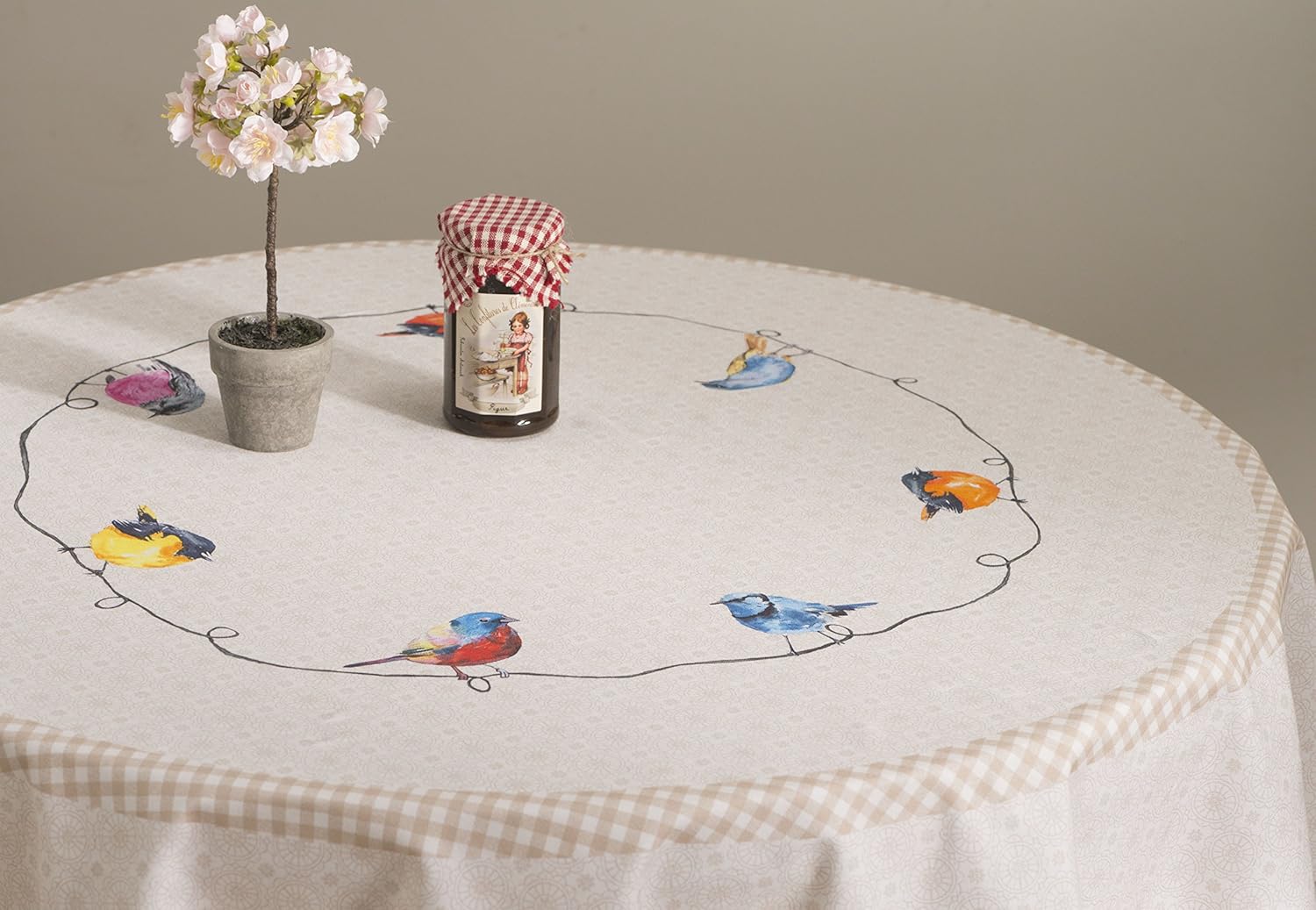 Mantel Maison d’ Hermine Faïence, 100 % de algodón, para cocina, comedor, decoración de mesa, fiestas, bodas, primavera y verano