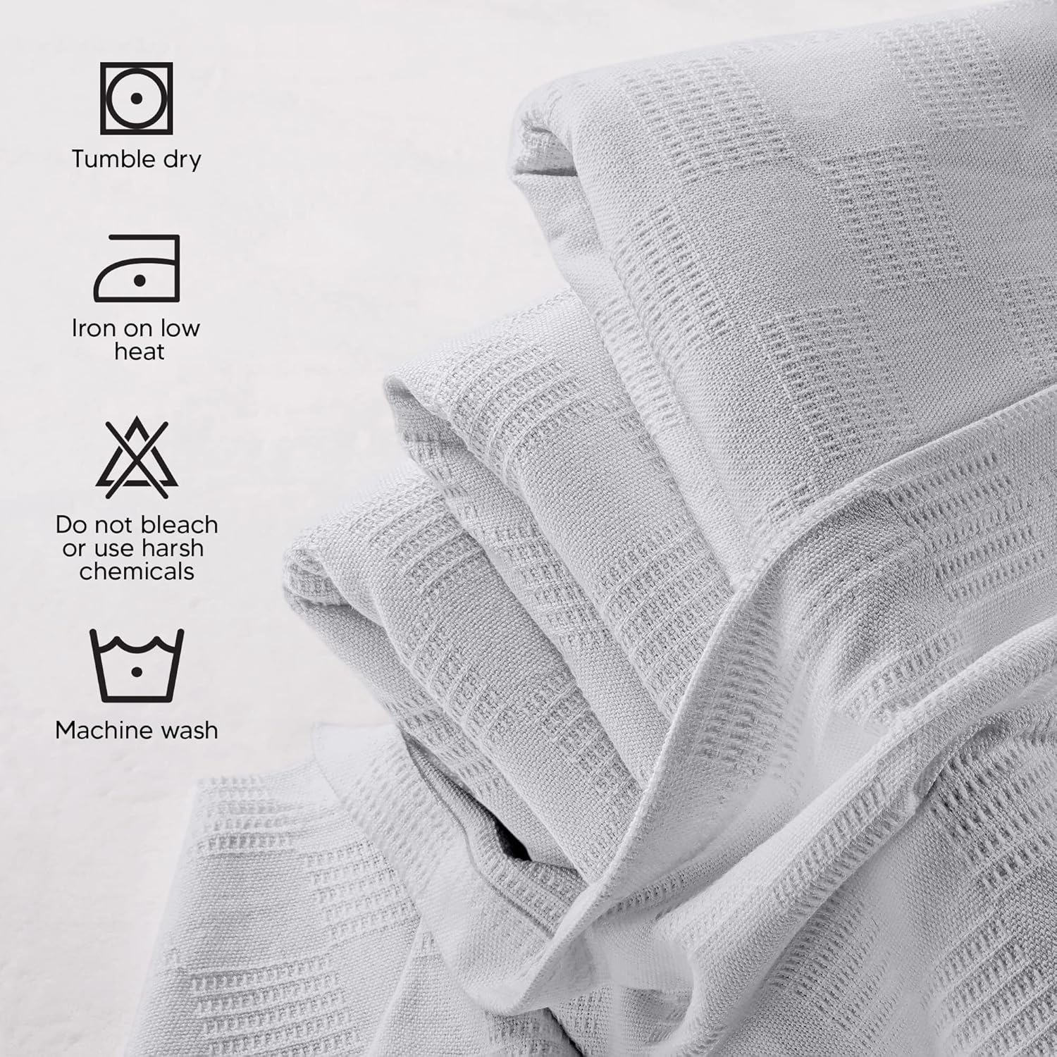 Utopia Bedding Manta 100% algodón (tamaño matrimonial, 90 x 84 pulgadas), manta térmica ligera de 350 GSM, manta térmica suave y transpirable para