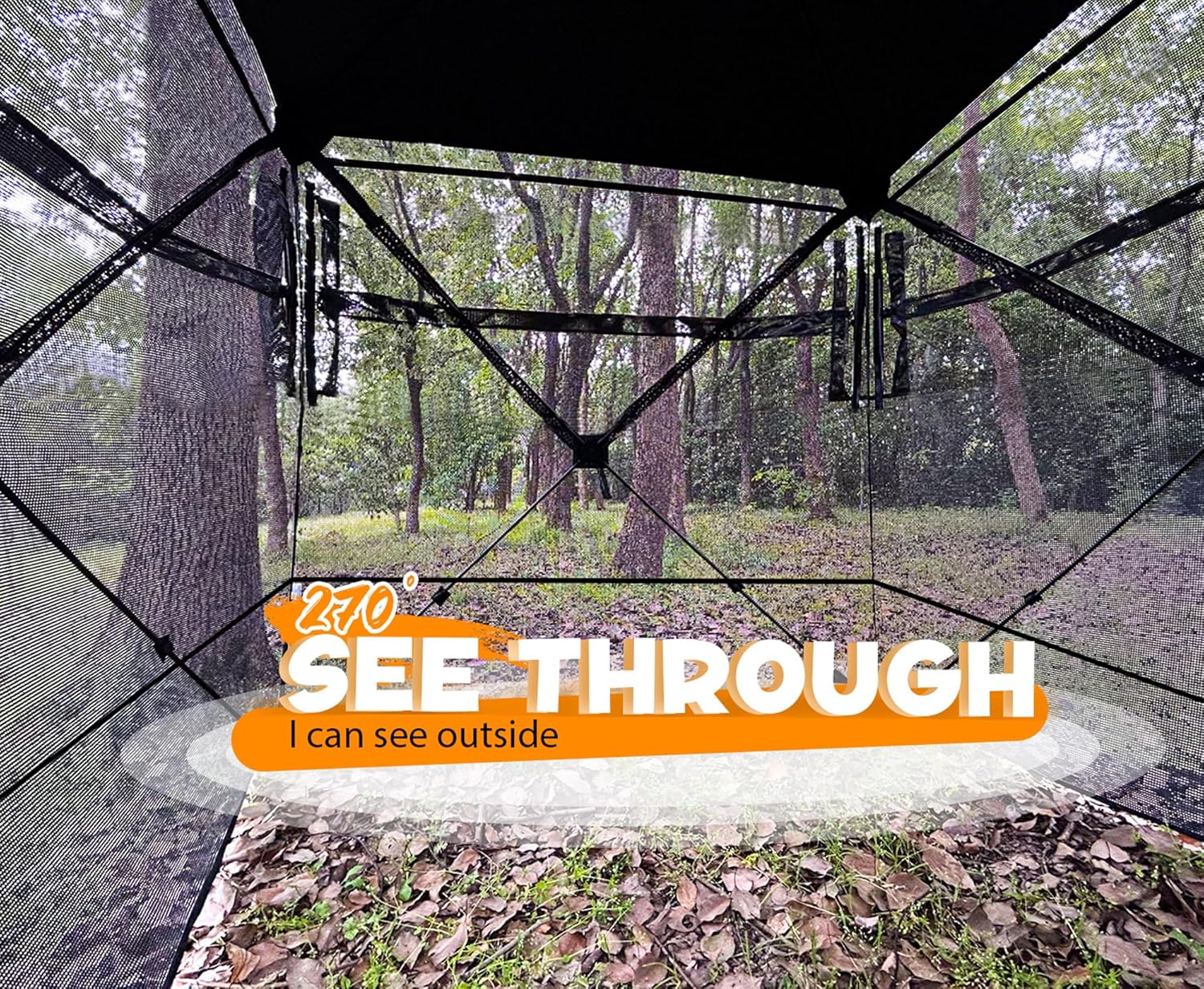 HUNT MONSTER Hunting Blind 1-3 Person with Tri-Leg Hunting Stool, 270 Degree See Through Pop up Ground Blinds for Deer Turkey Duck Hunting, Bow