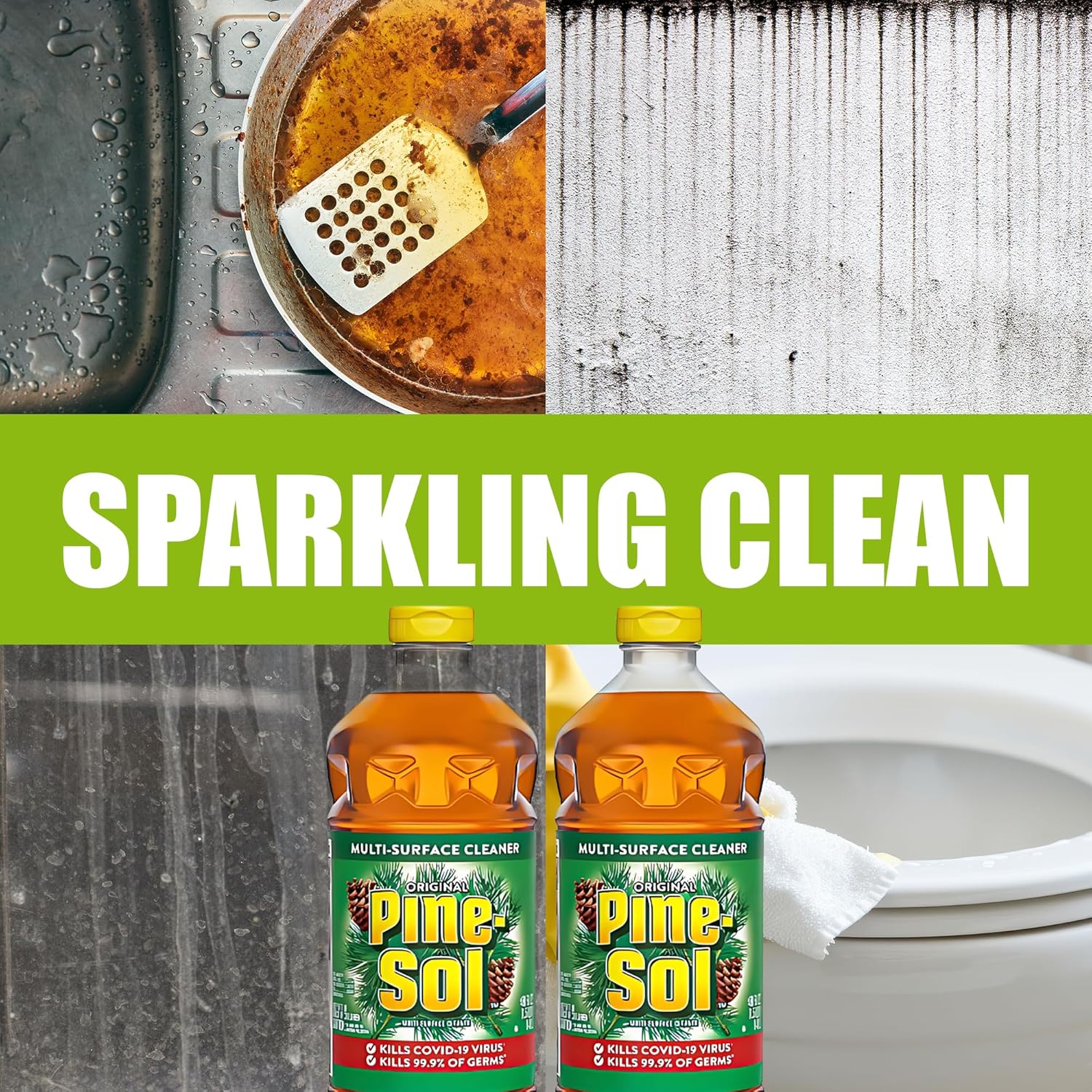 Pinesol Limpiador multisuperficie, paquete de 2 limpiadores y desodorantes multiusos de 40 onzas, limpiador original de superficies de aroma de