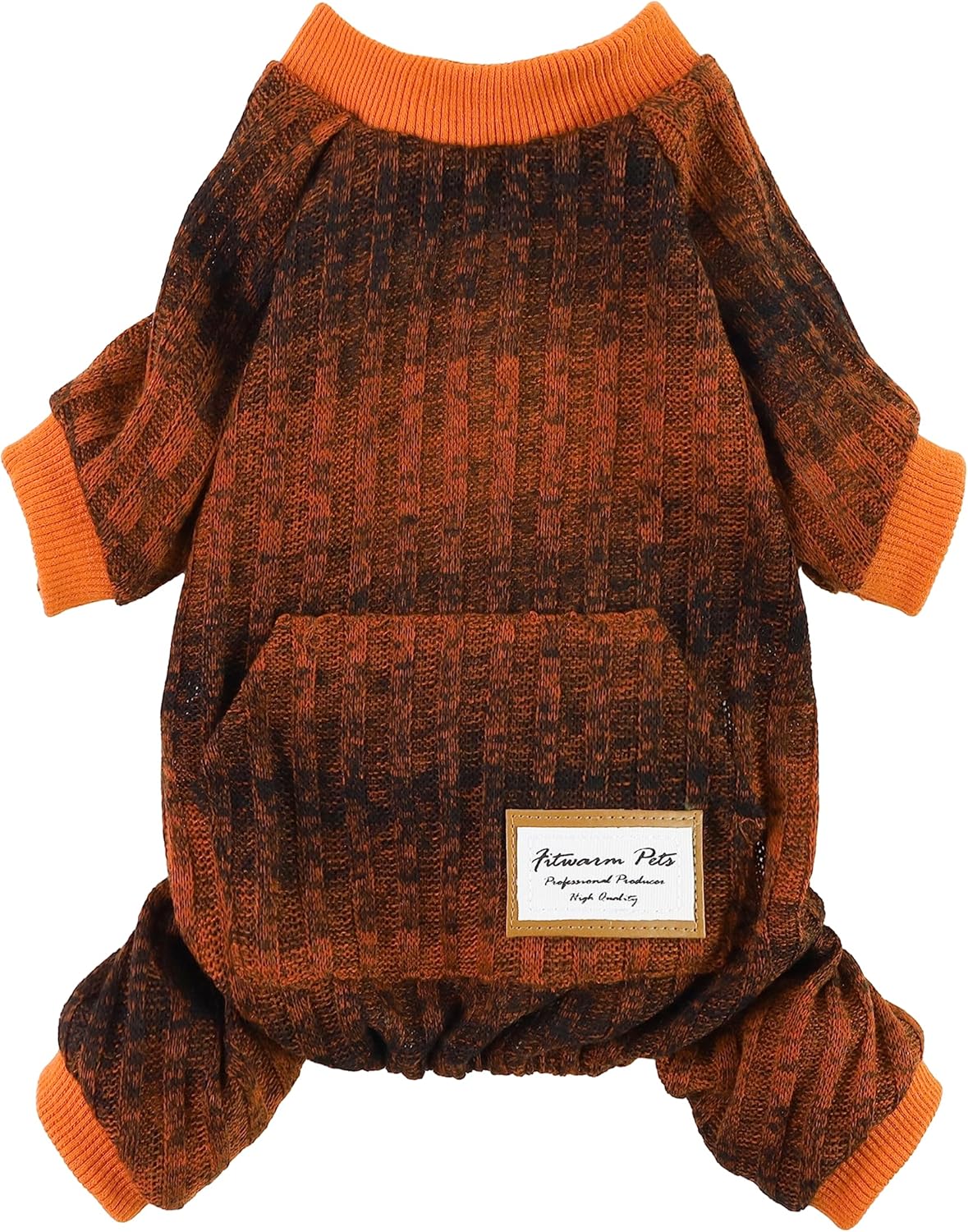Fitwarm Pijama de punto para perros, ropa para perros pequeños, hembra, niño, mameluco para mascotas con pies, traje de perro de color jaspeado,
