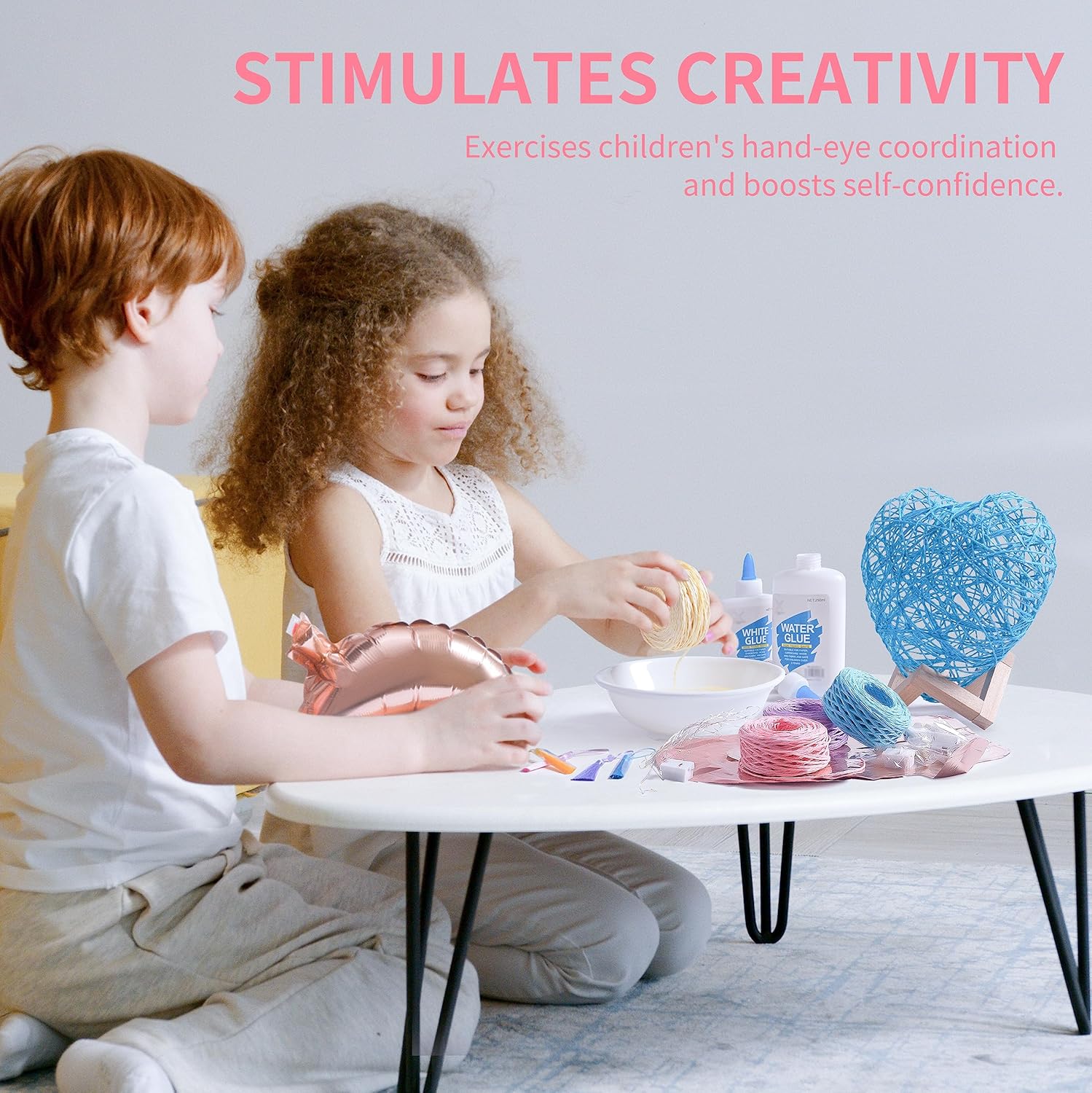 bemece Kit de arte de cuerda 3D, artes y manualidades para niños de 8 a 12 años, kits de manualidades para regalos para cumpleaños, Navidad, luz
