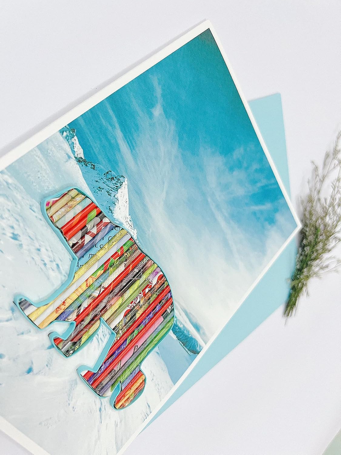 Polar Bear Recycled Card  Eco-friendly Handmade from Magazine  Iceberg Greeting Card  Holiday Card